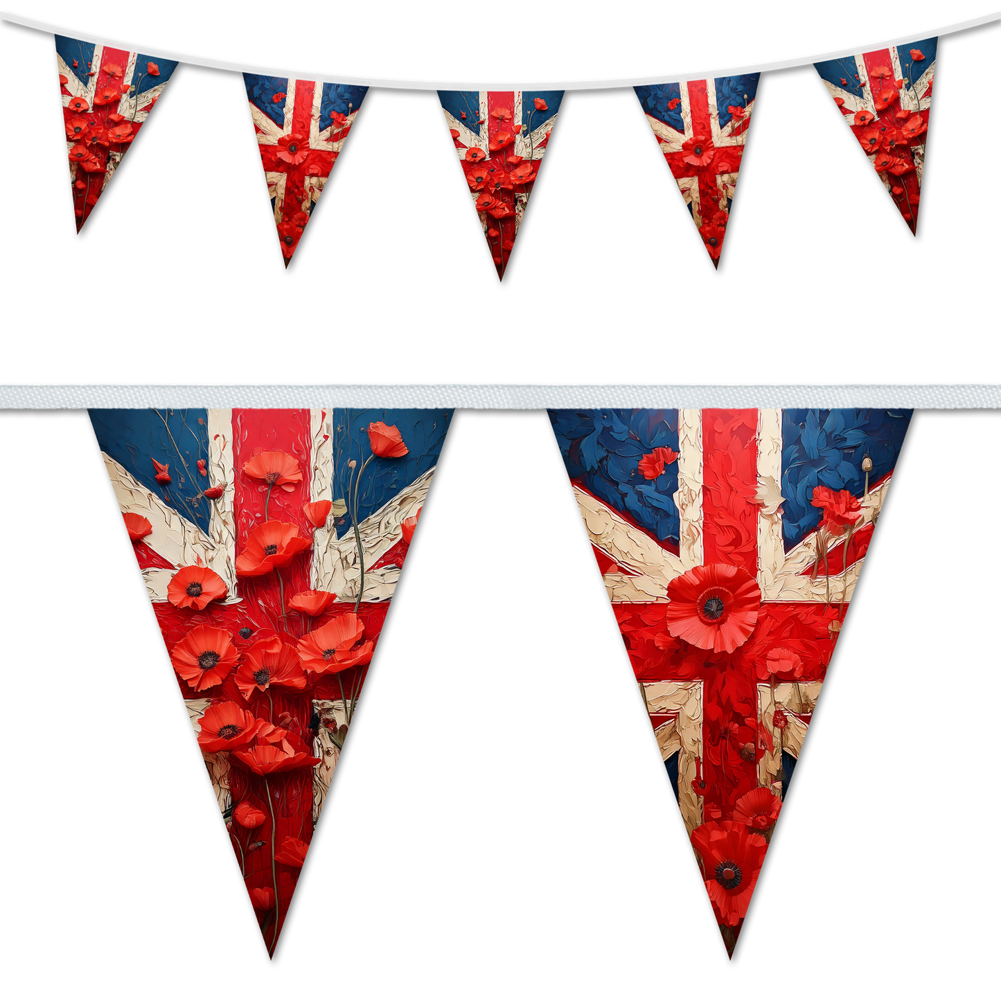 Remembrance Sunday Vintage Flag & Poppies Bunting