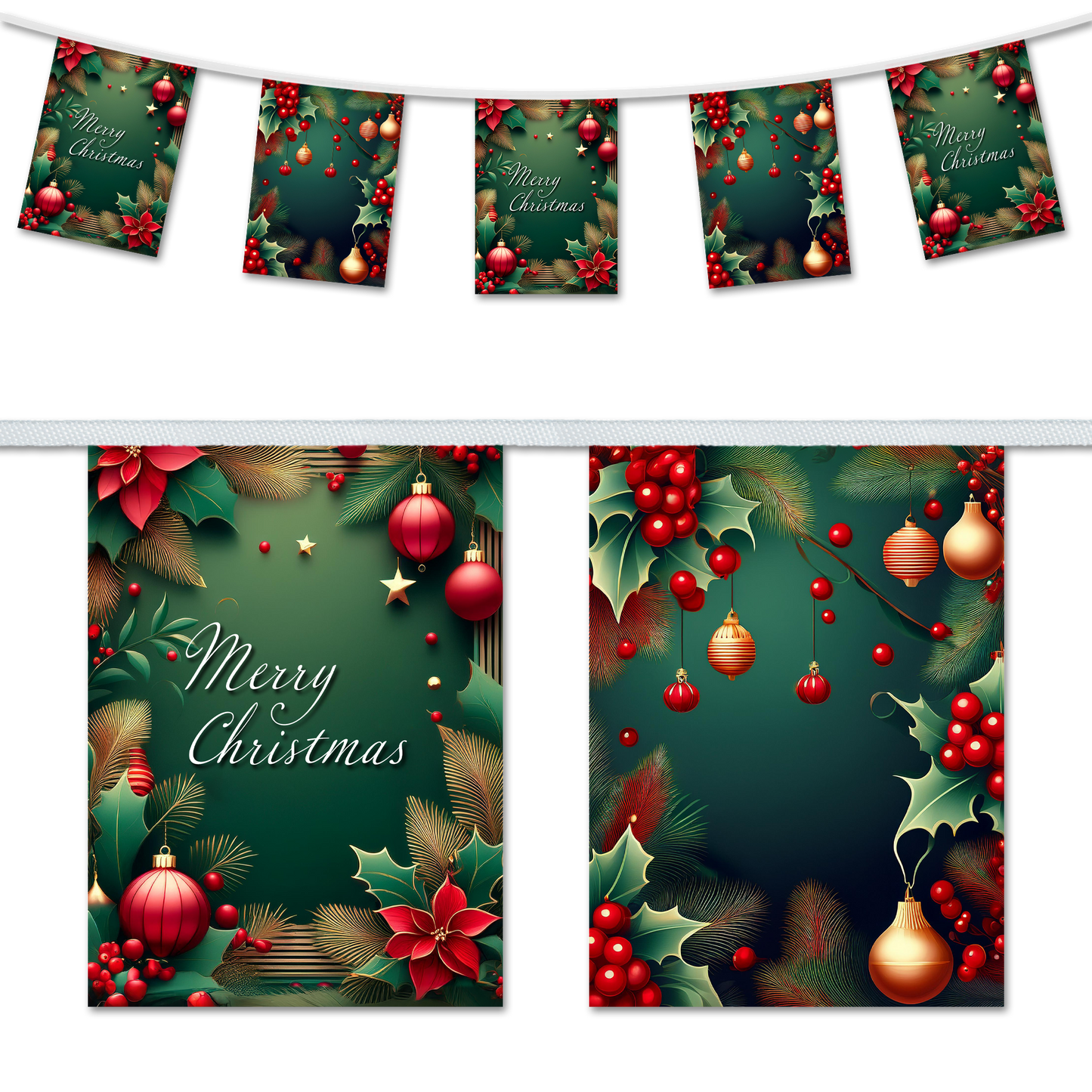 Christmas A5 Bunting - Design 2
