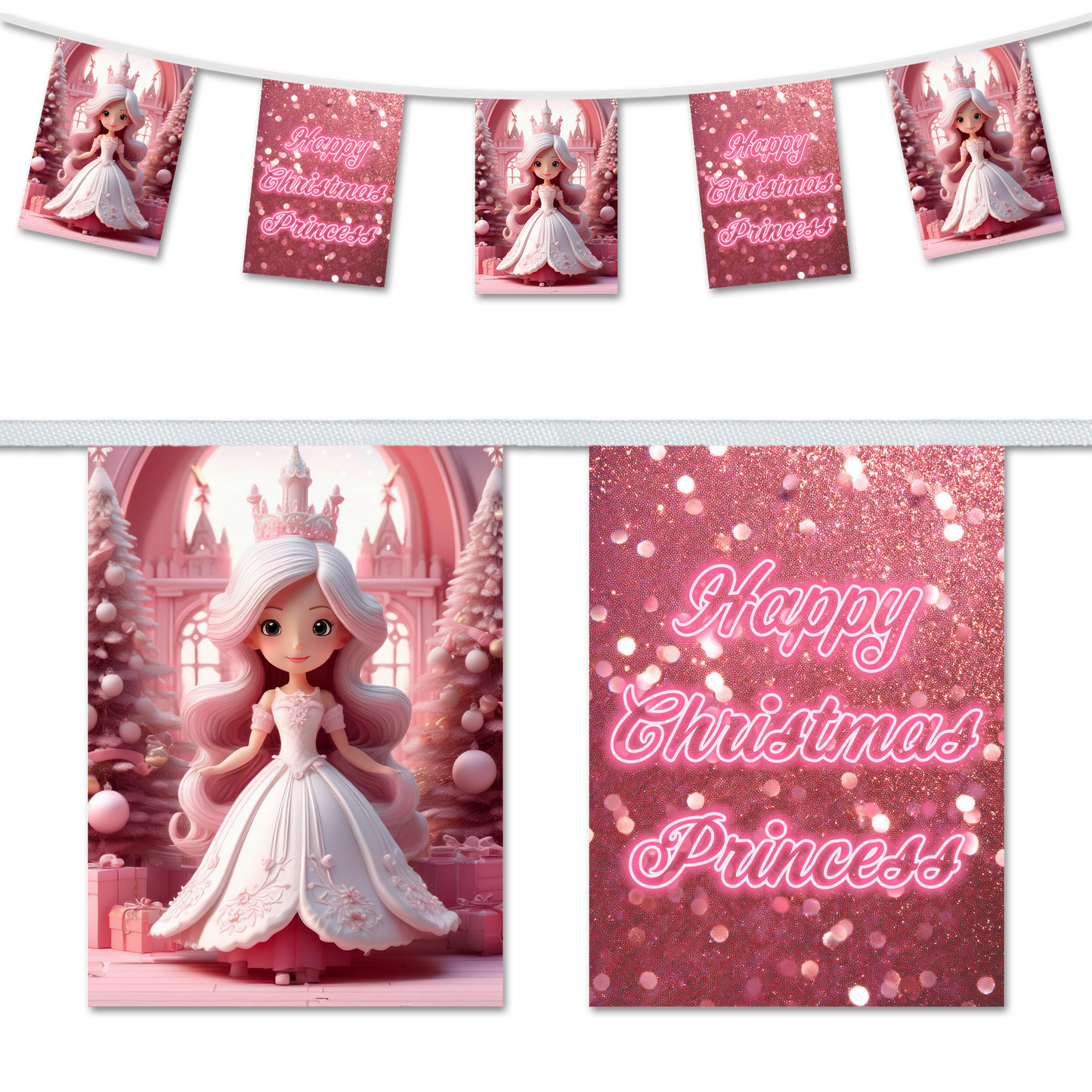 Christmas Princess A5 Bunting
