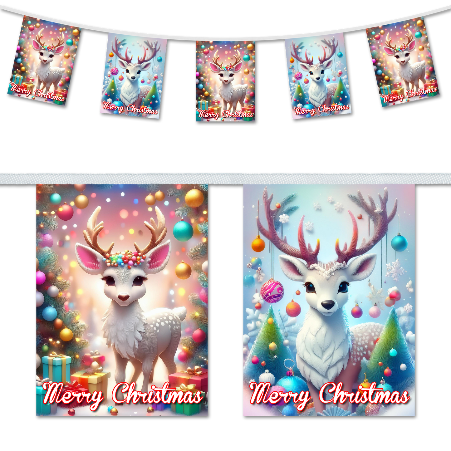 Christmas Reindeer A5 Bunting
