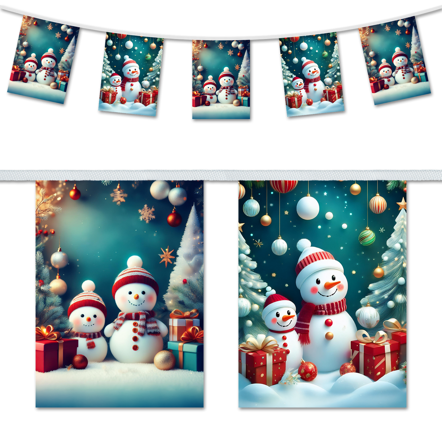 Christmas Snowmen A5 Bunting