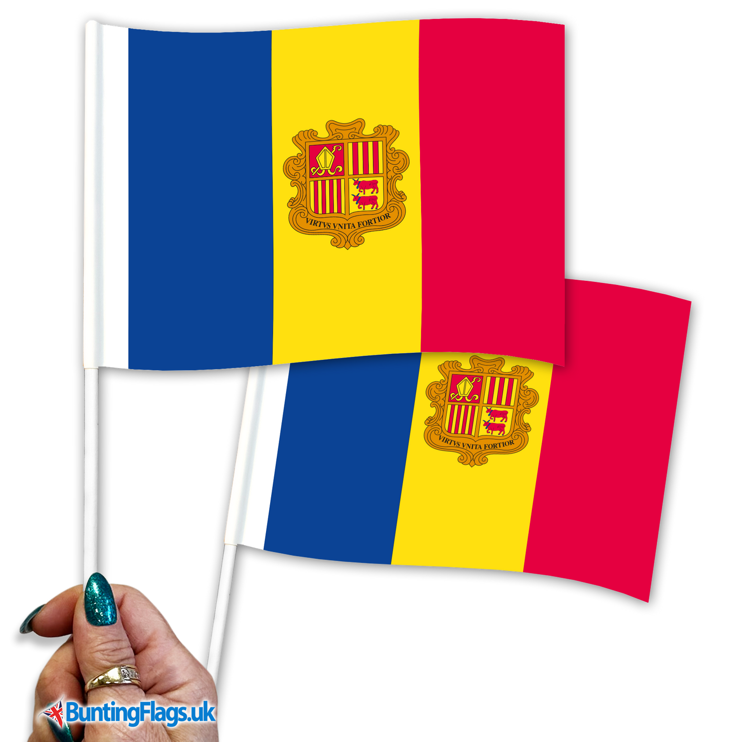Andorra hand waving flags