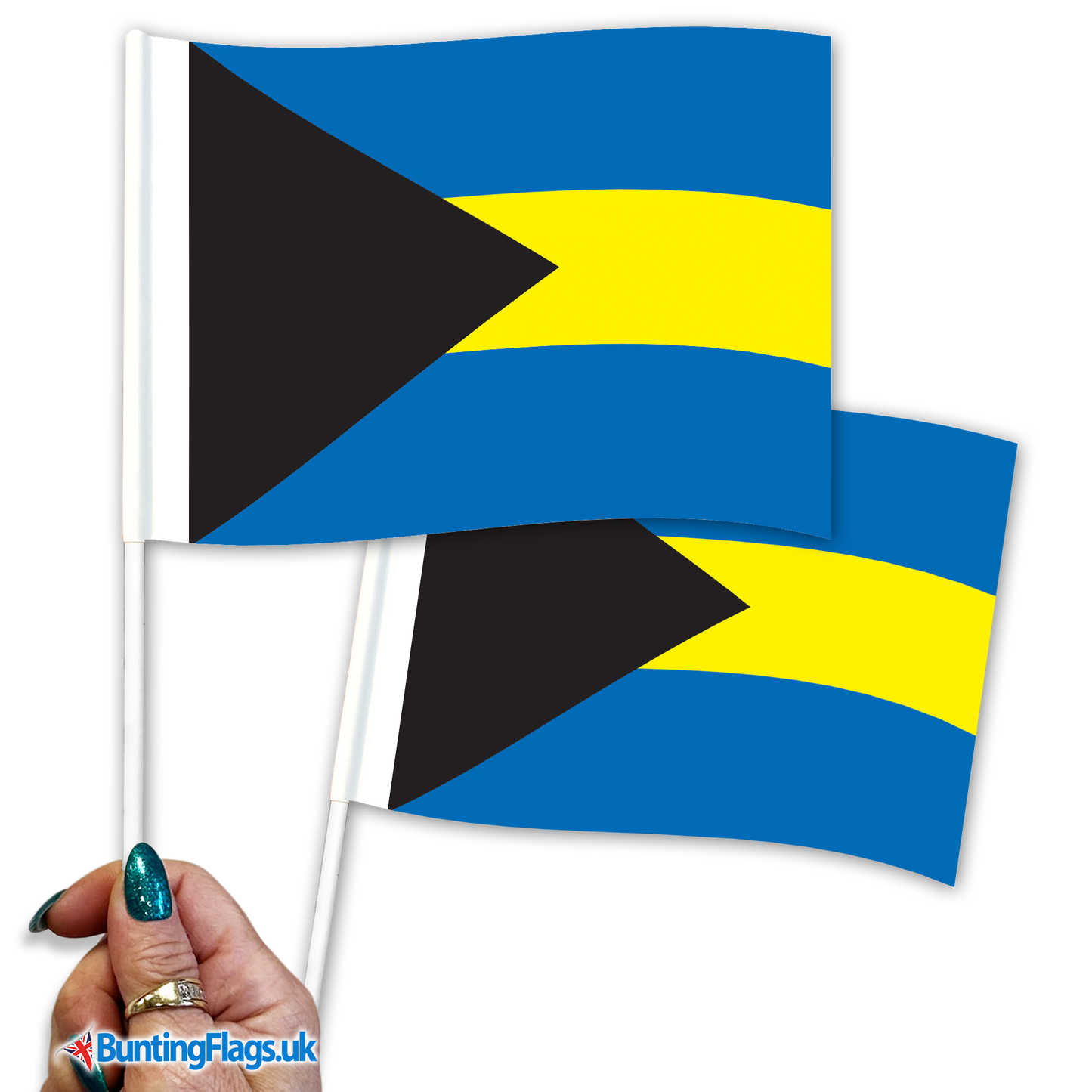 Bahamas hand waving flags