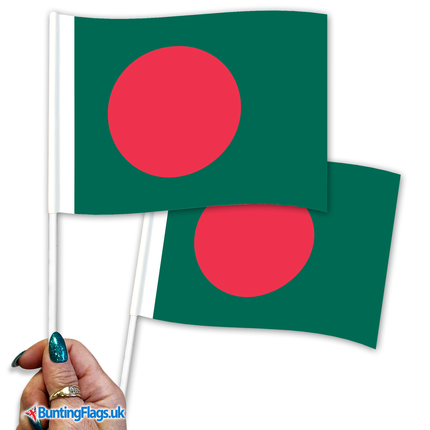 Bangladesh hand waving flags