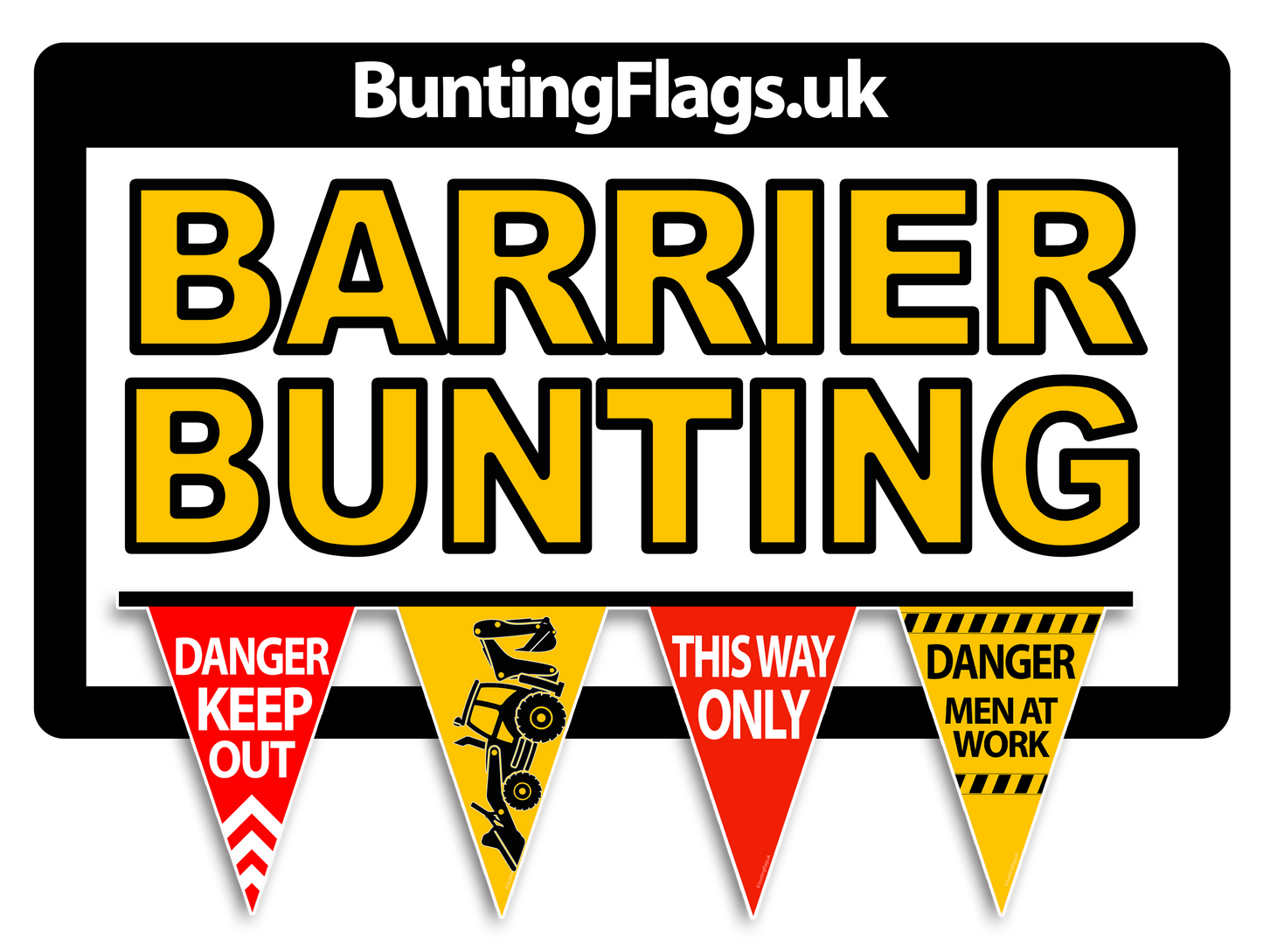 Barrier Bunting - Danger Men at Work