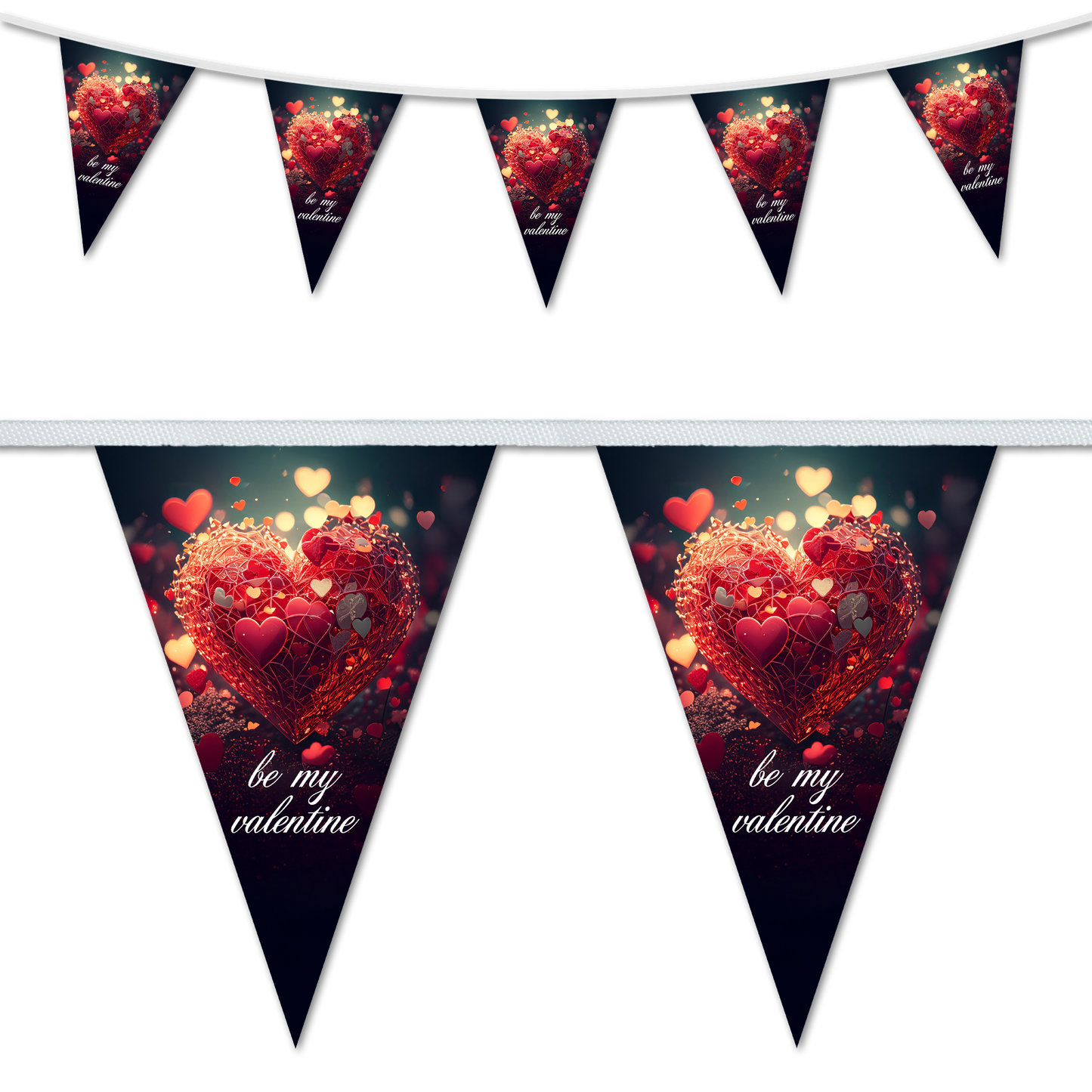 Be My Valentine Abstract Heart Bunting