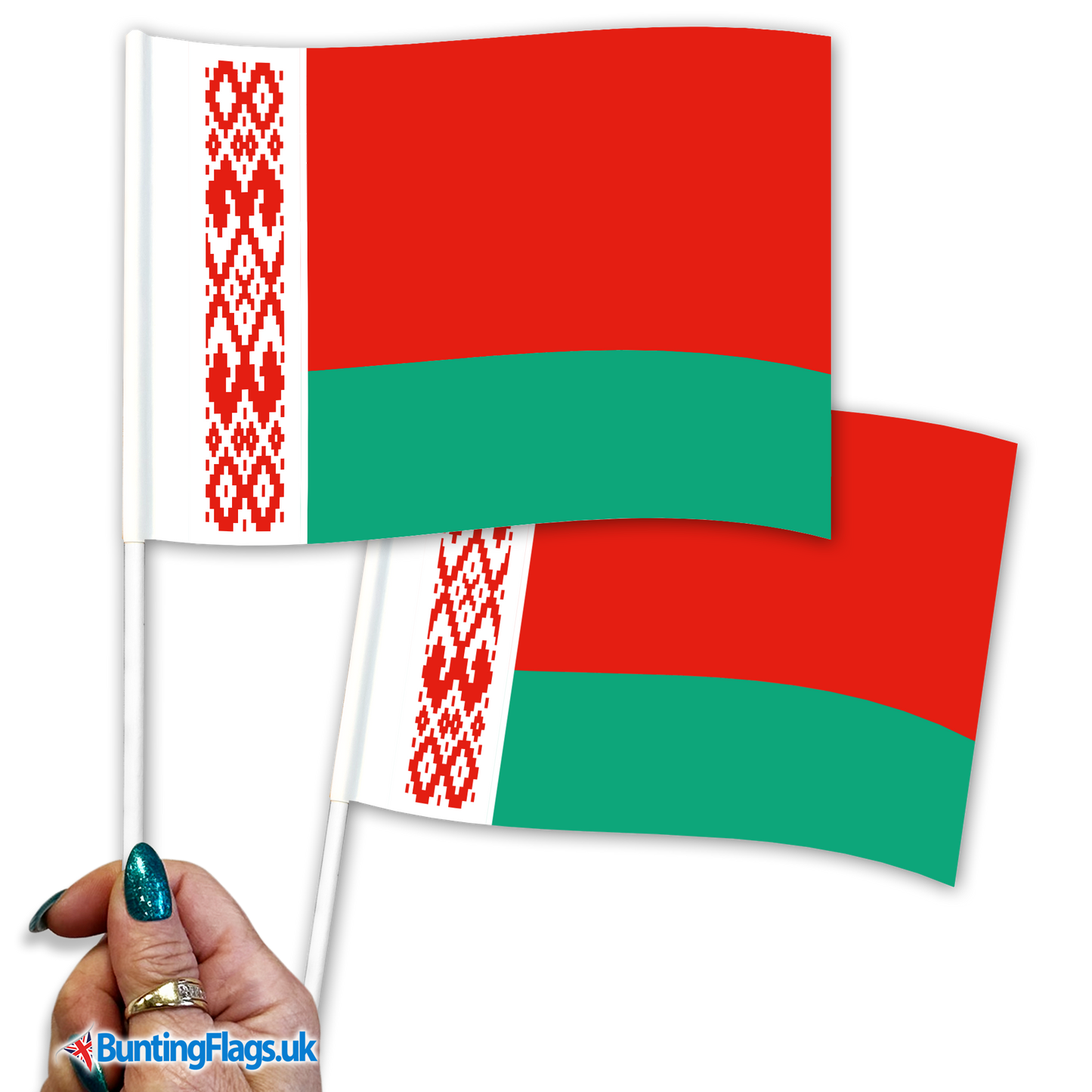 Belarus hand waving flags