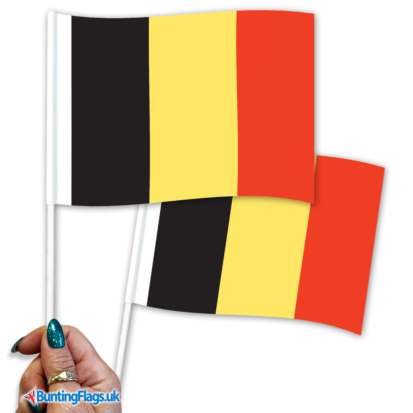 Belgium hand waving flags