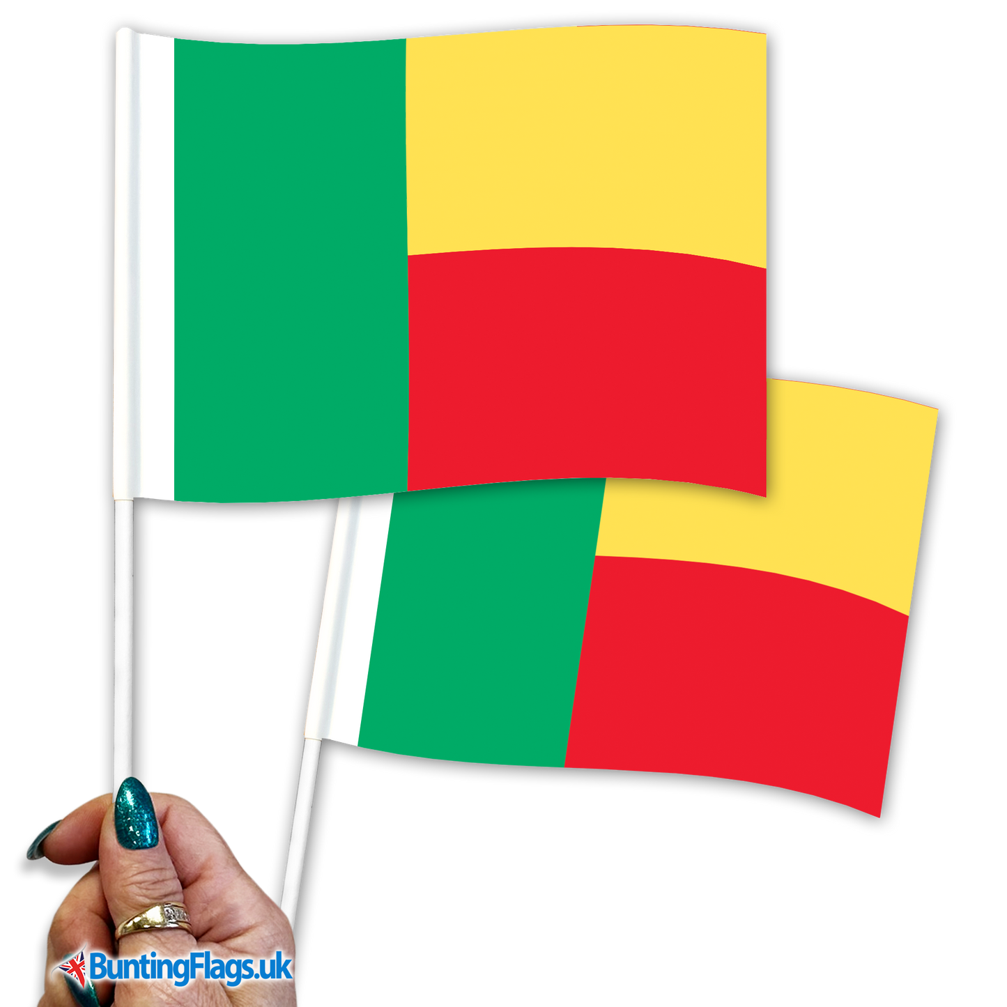 Benin hand waving flags