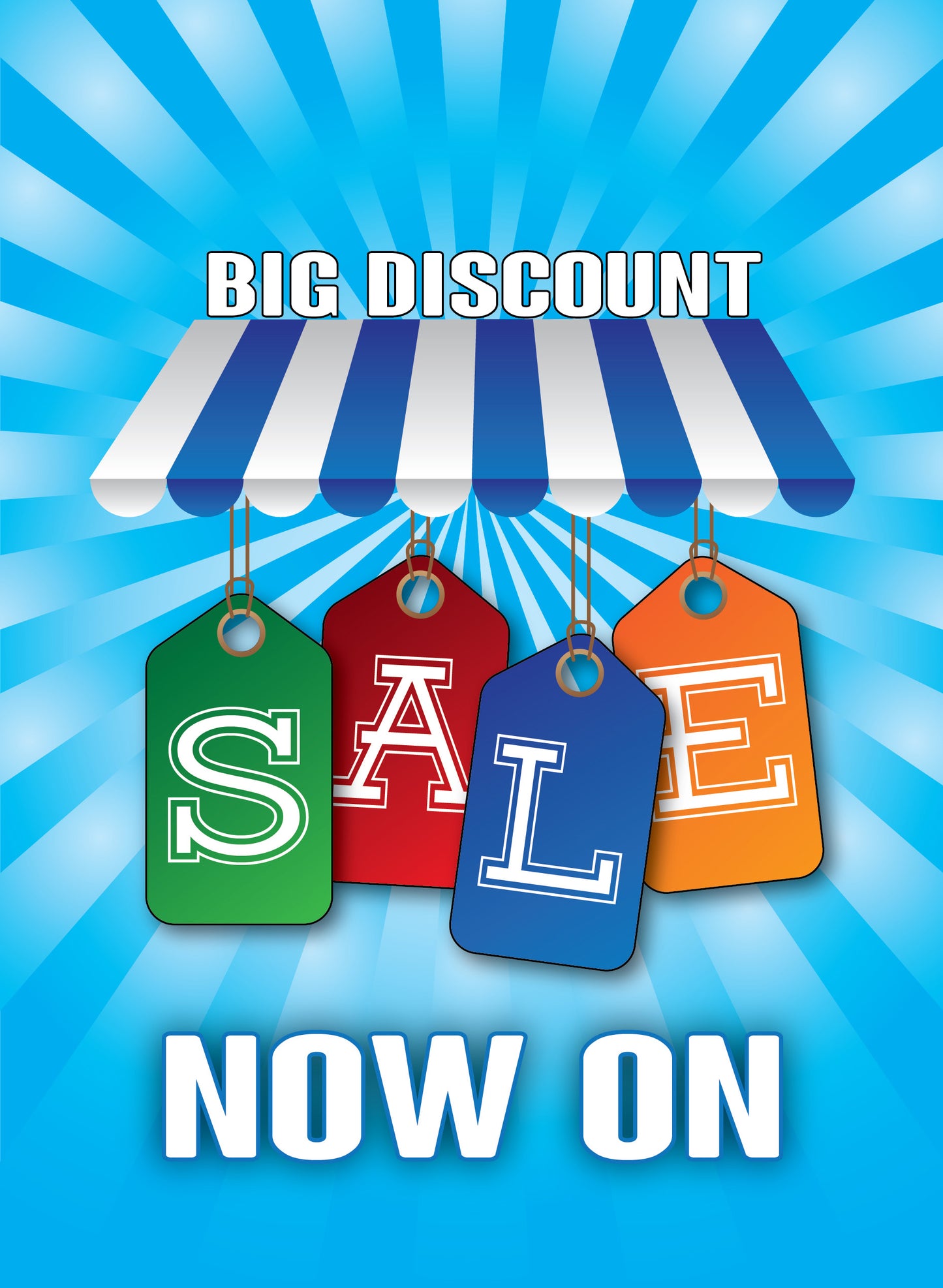 Big Discount Sales A3 Poster in Blue