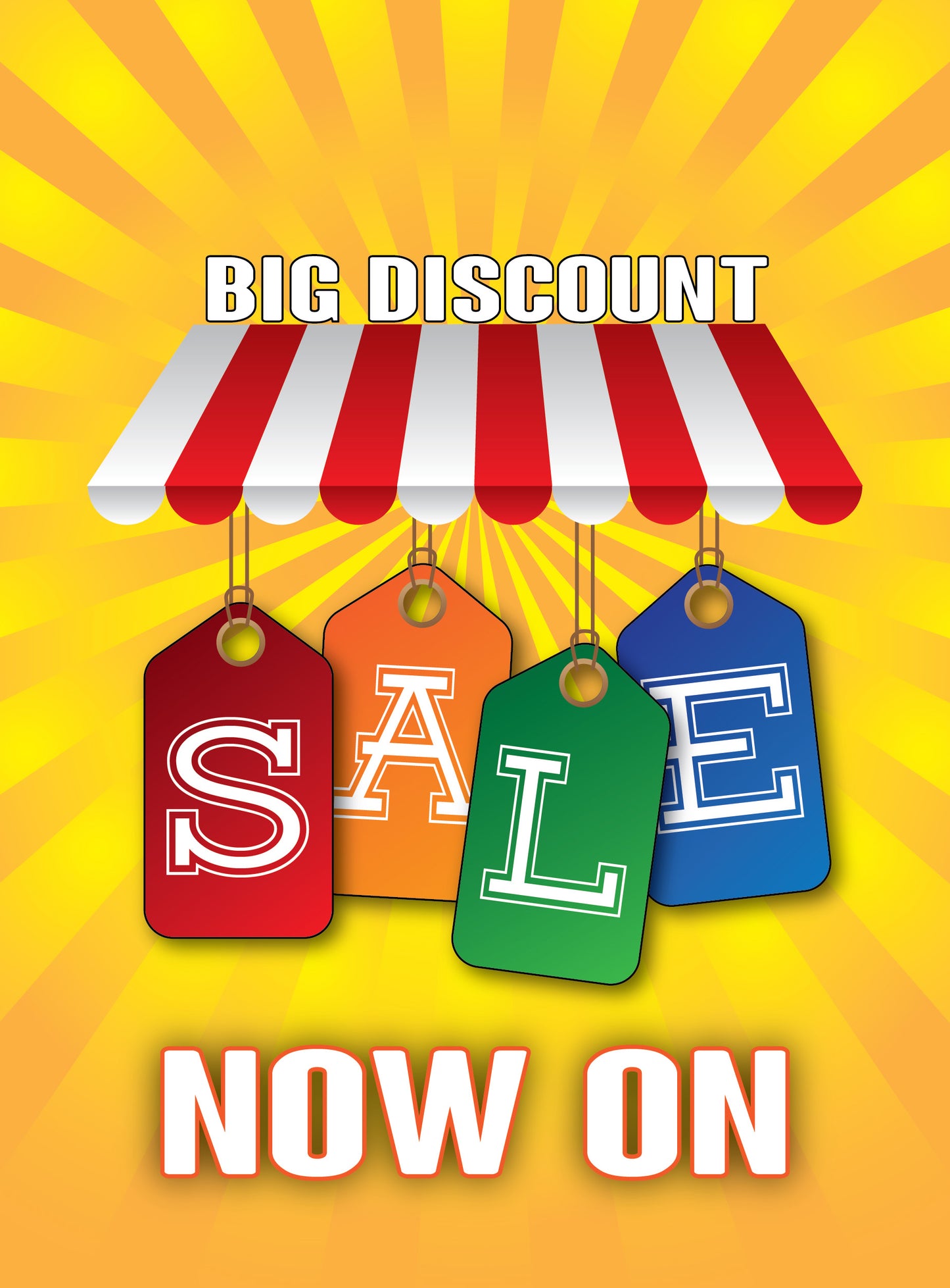 Big Discount Sales A3 Poster in Yellow