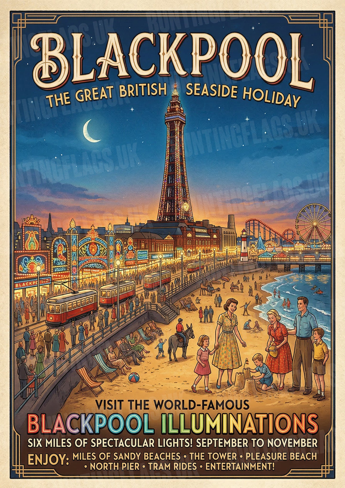 Blackpool – The Great British Seaside Holiday – Vintage Travel Poster