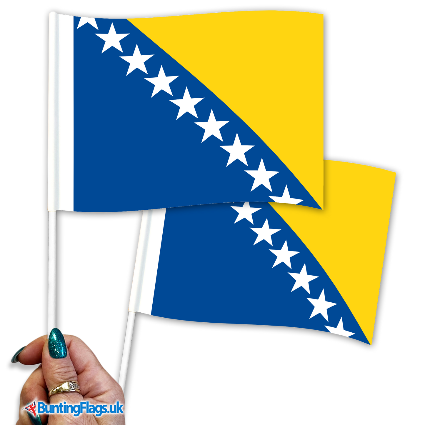 Bosnia and Herzegovina hand waving flags