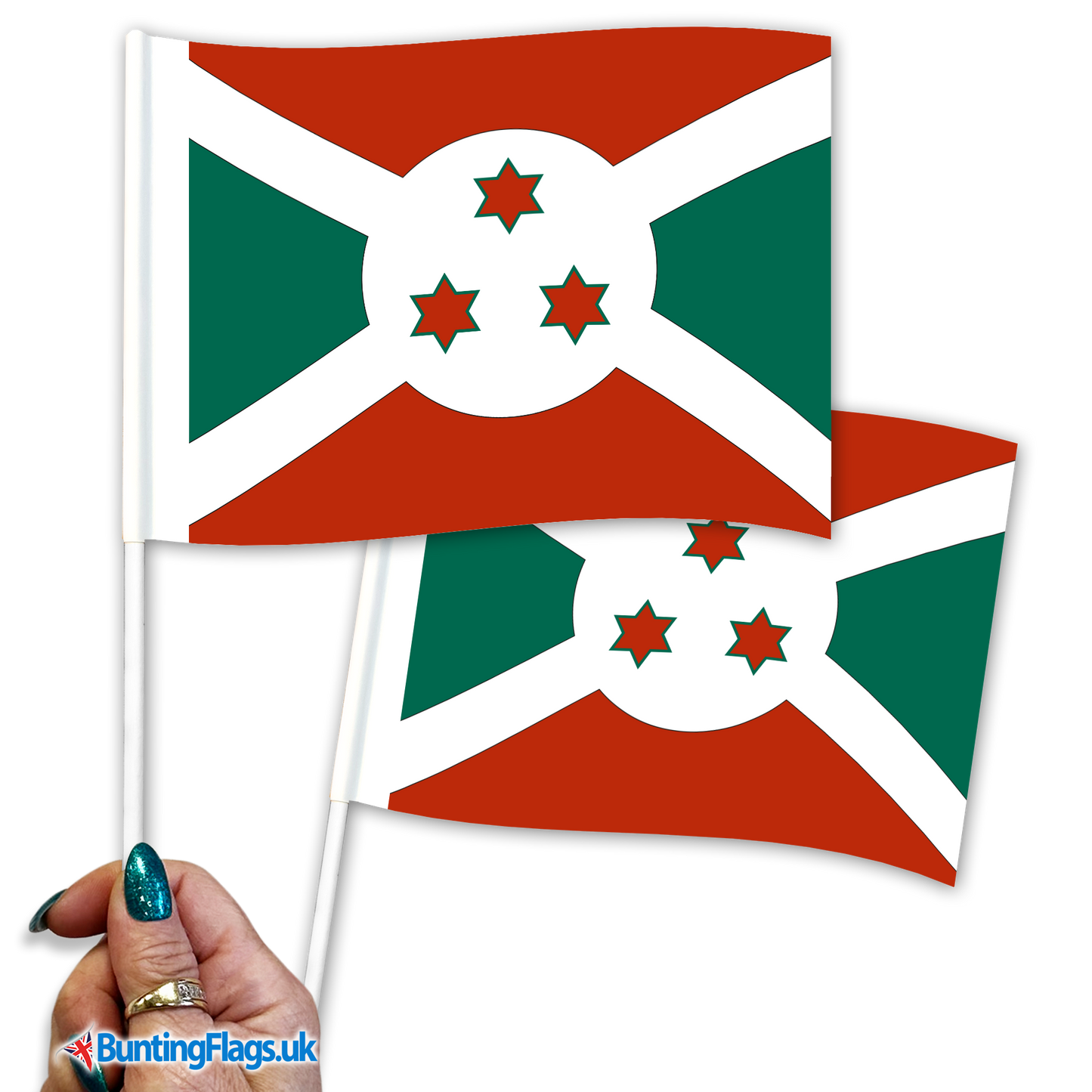 Burundi hand waving flags