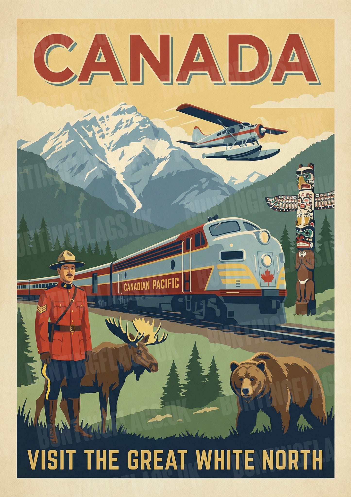 Canada: Visit the Great White North – Vintage Canadian Pacific Travel Poster