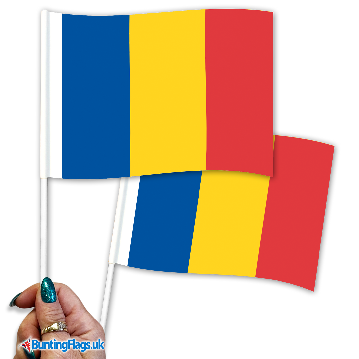 Chad hand waving flags
