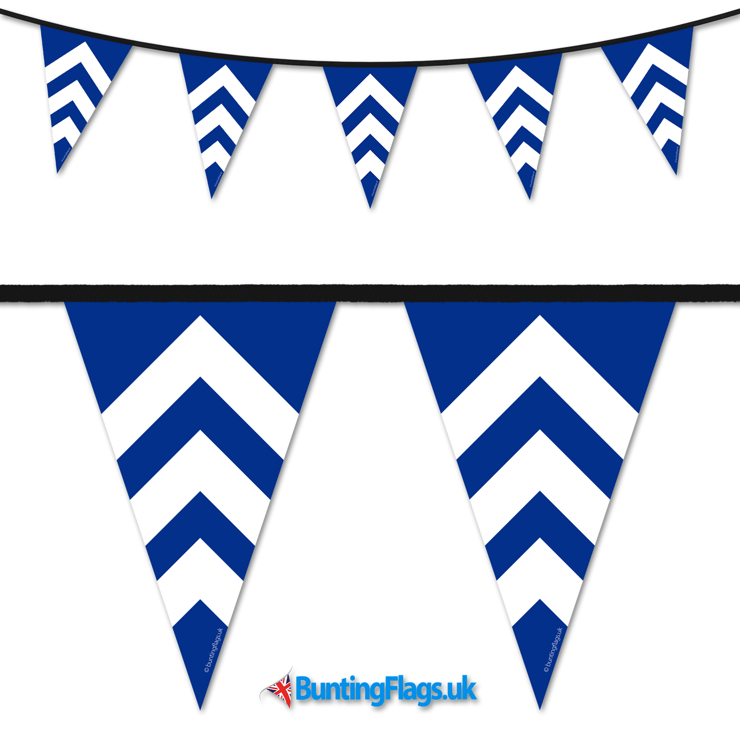 Barrier Bunting - Chevron Blue