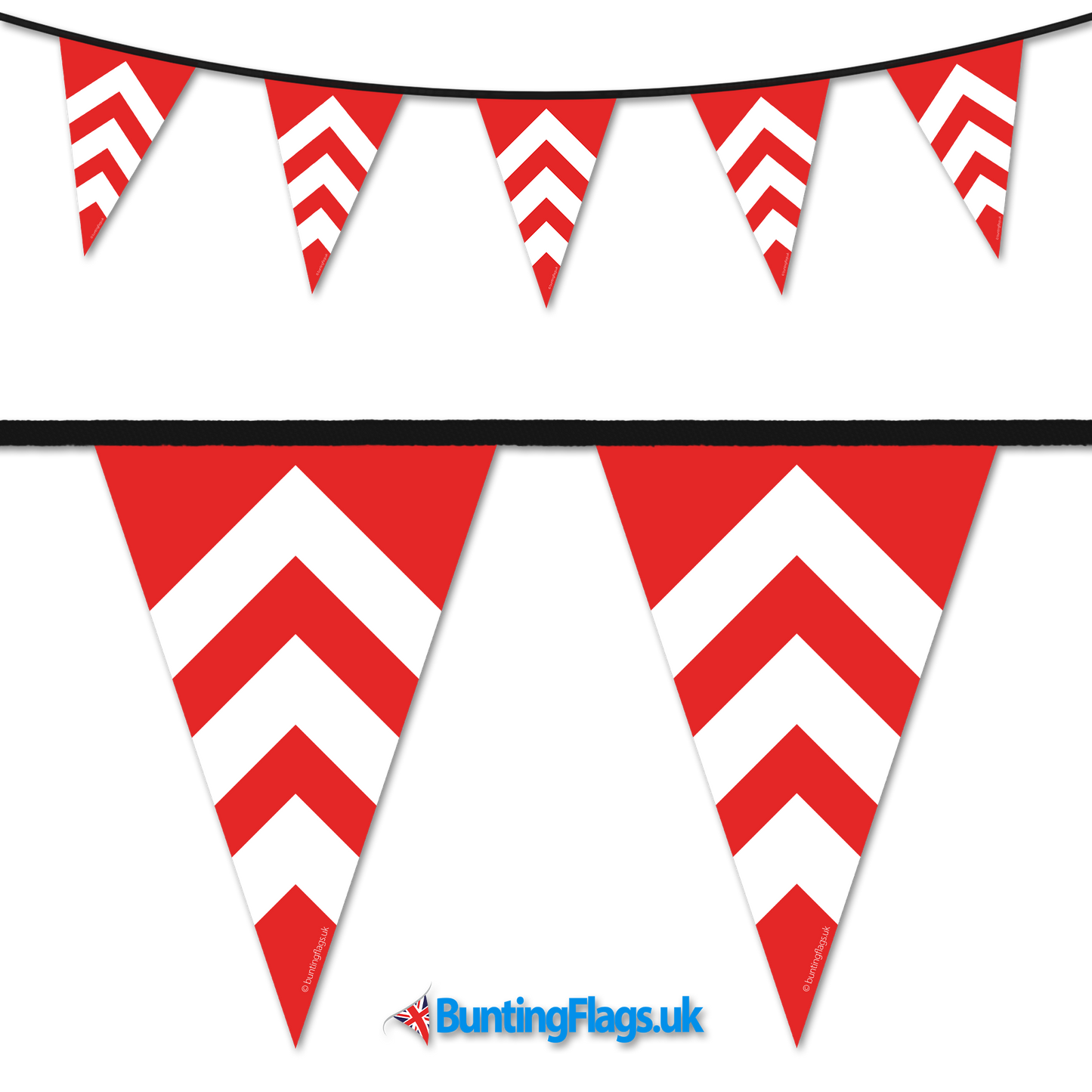 Barrier Bunting - Chevron Red