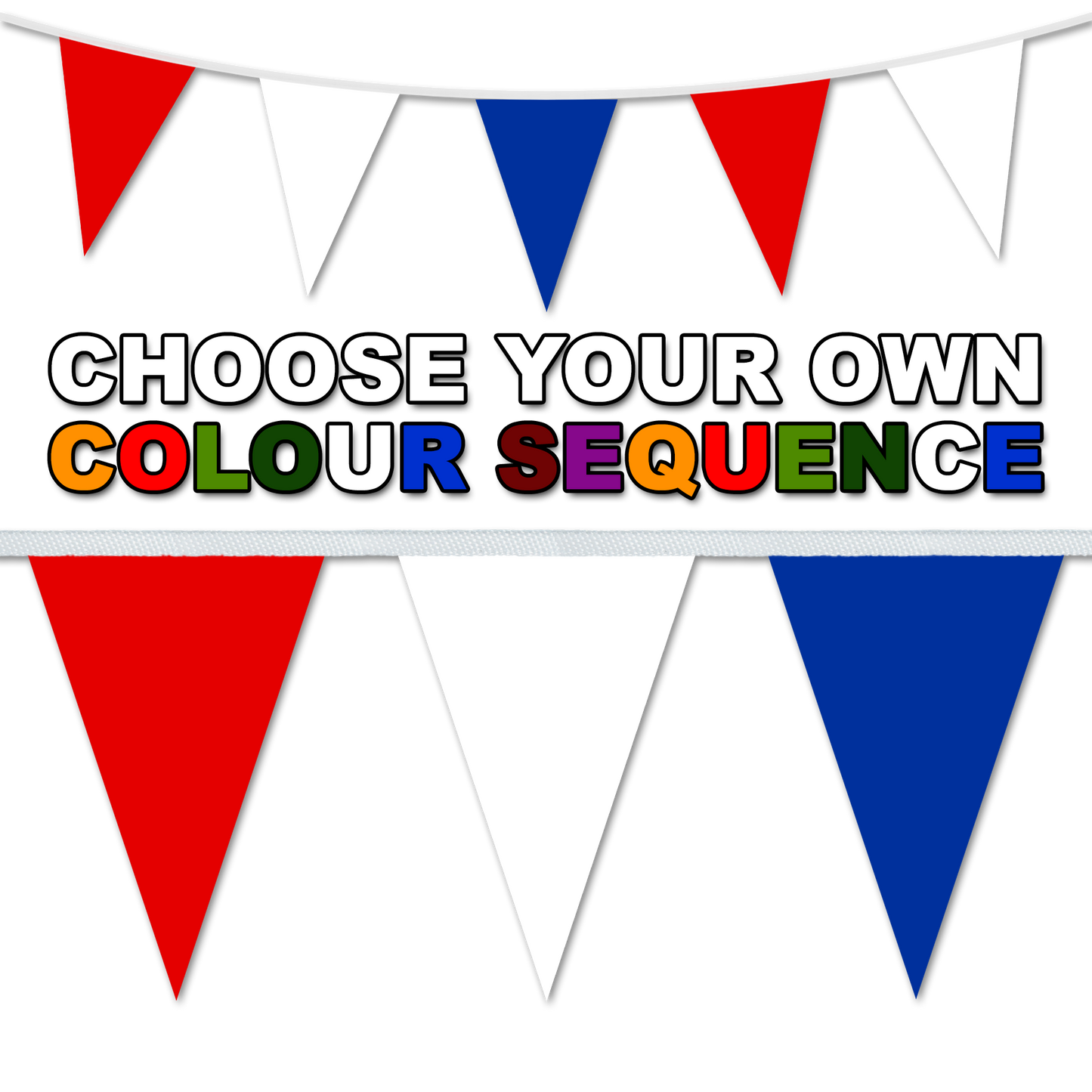 Create your own sequence of coloured bunting