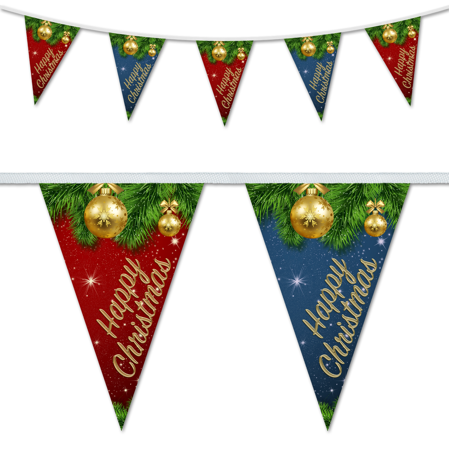 Christmas Pine & Baubles Bunting