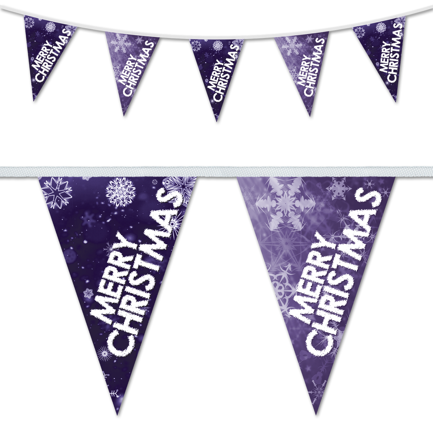Christmas Snowflakes Purple Bunting