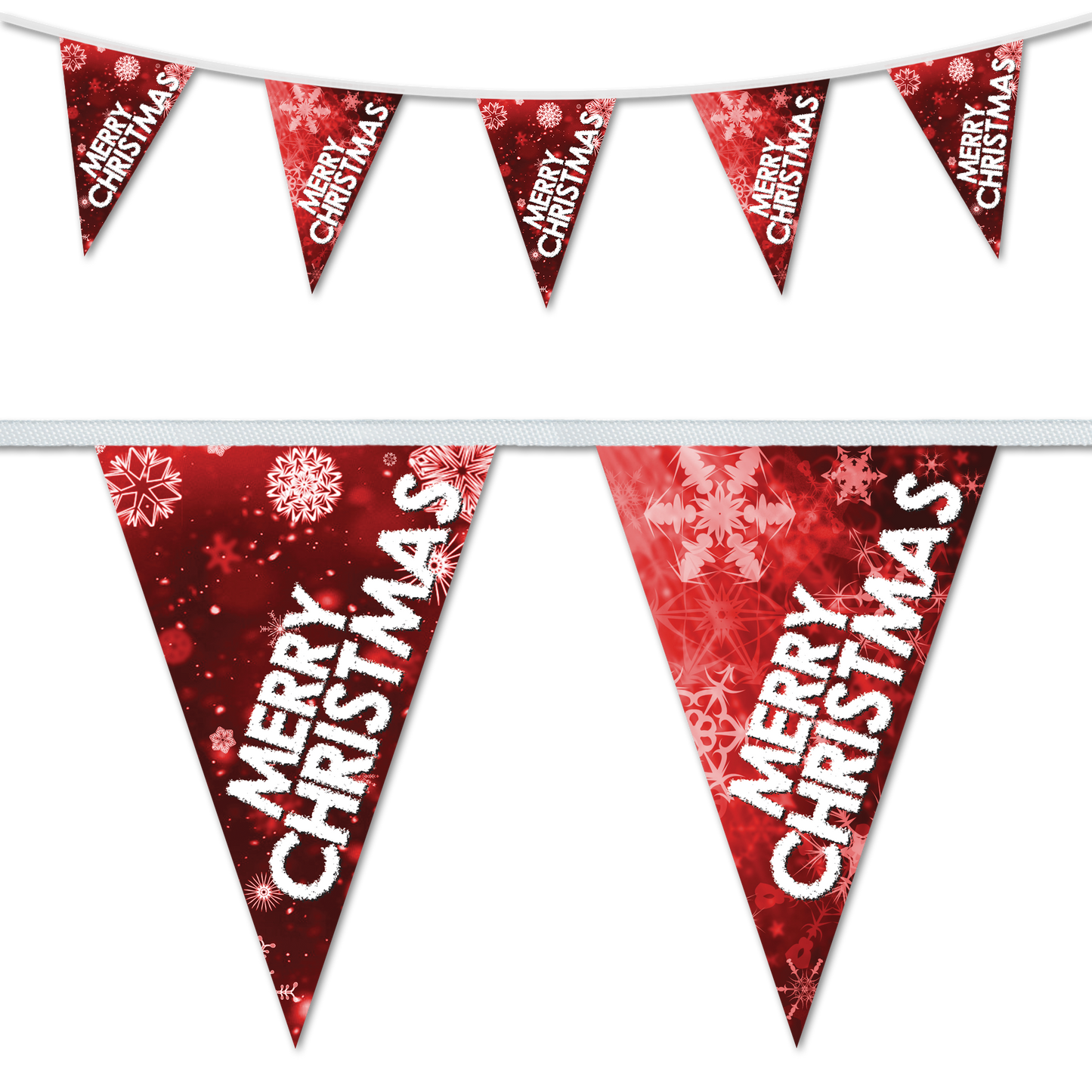 Christmas Snowflakes Red Bunting