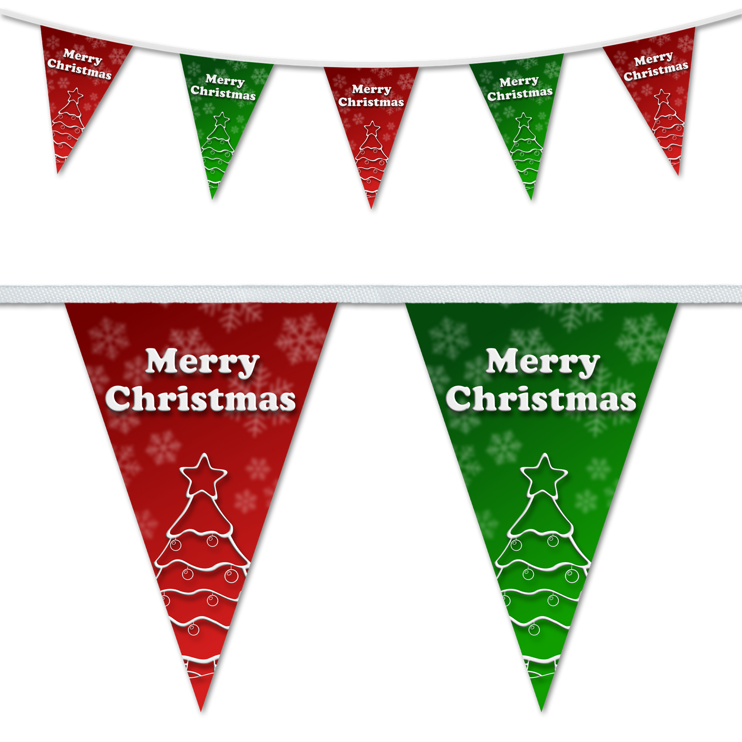 Christmas Trees Red & Green Bunting
