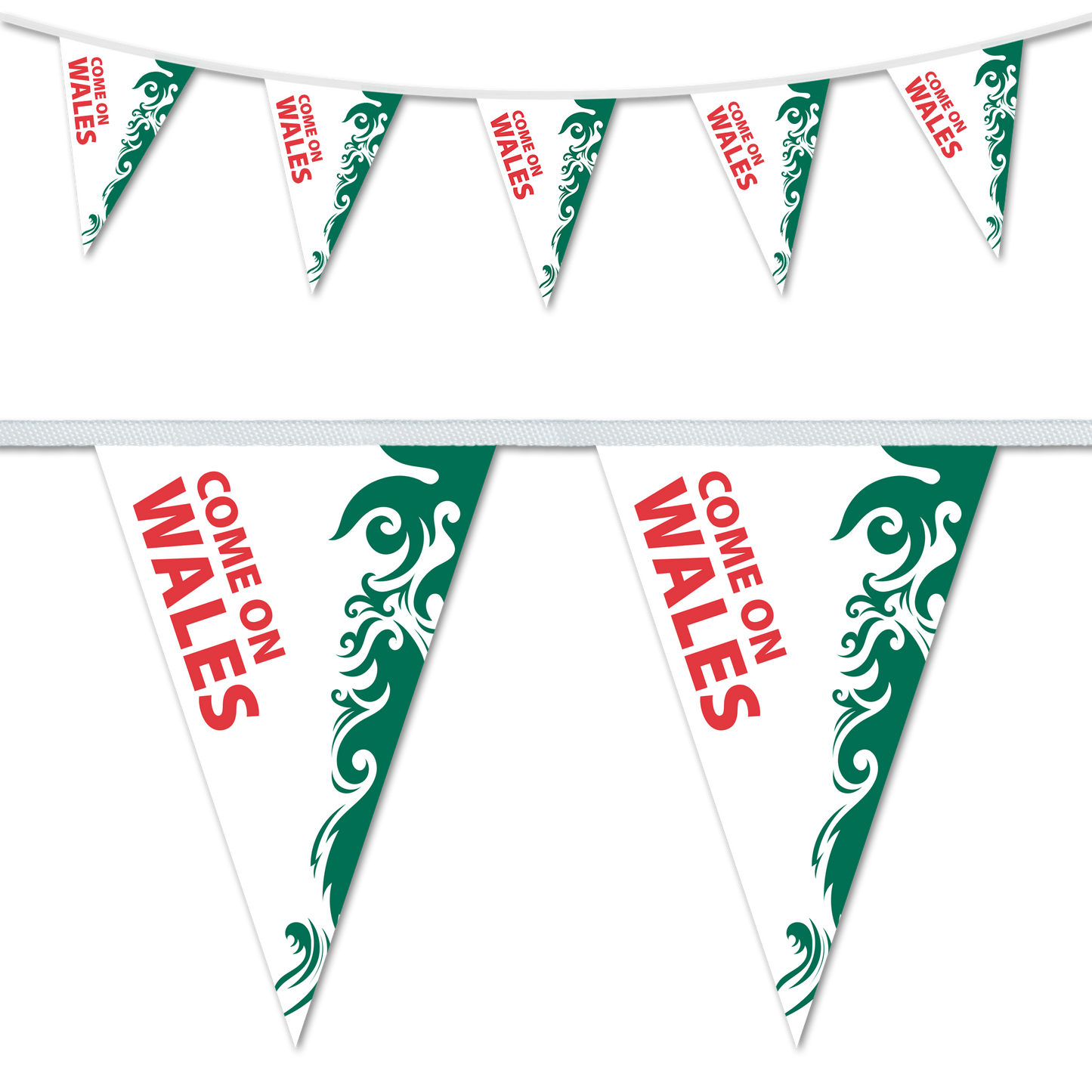 Patriotic Wales bunting ideal for sporting events and parties