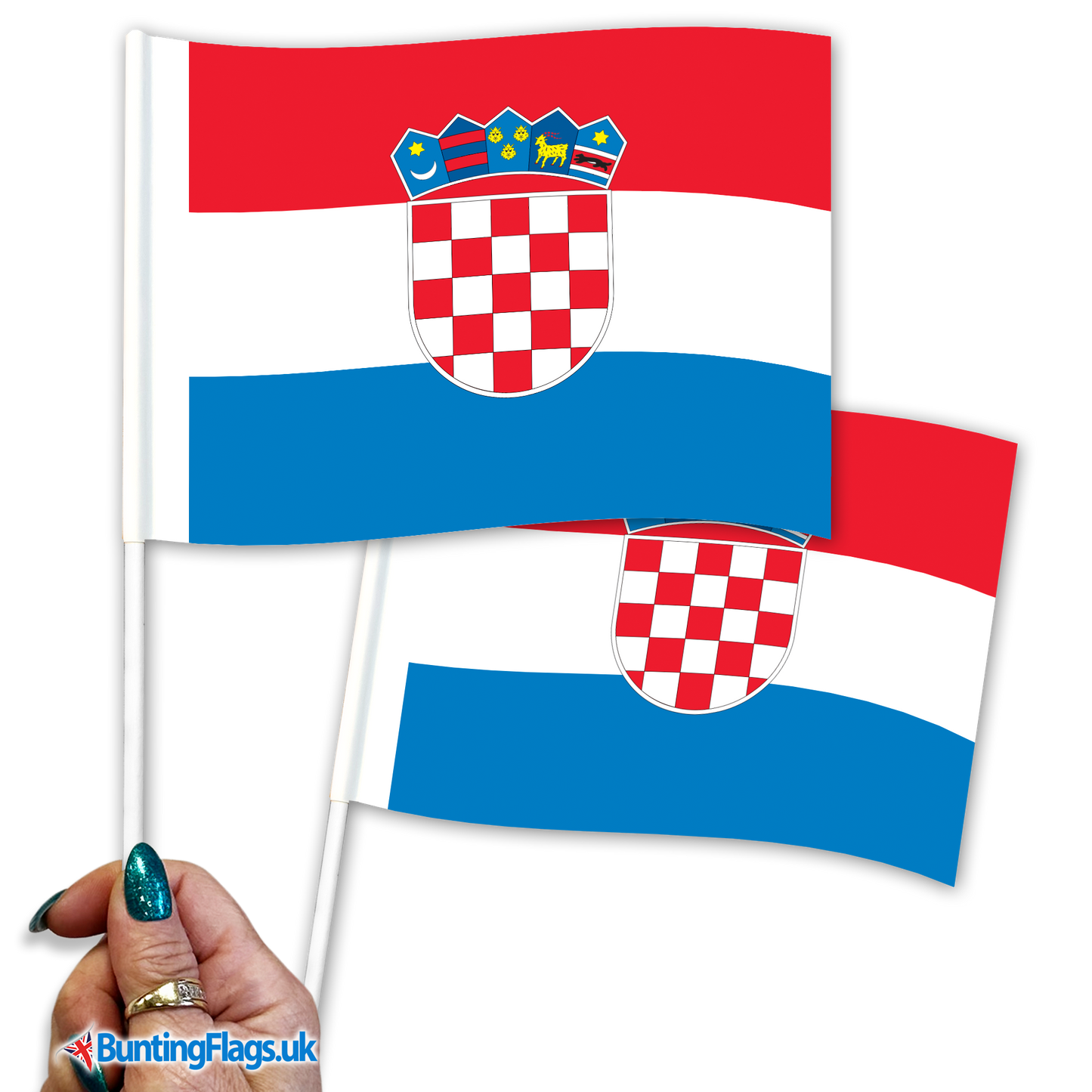 Croatia hand waving flags