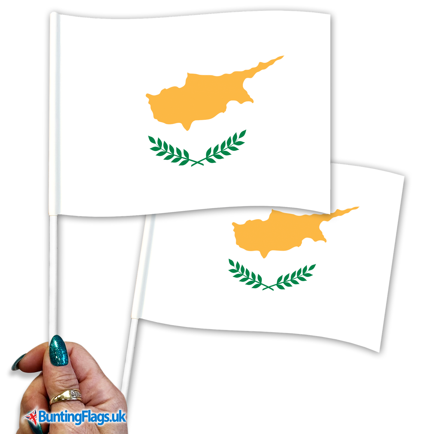 Cyprus hand waving flags