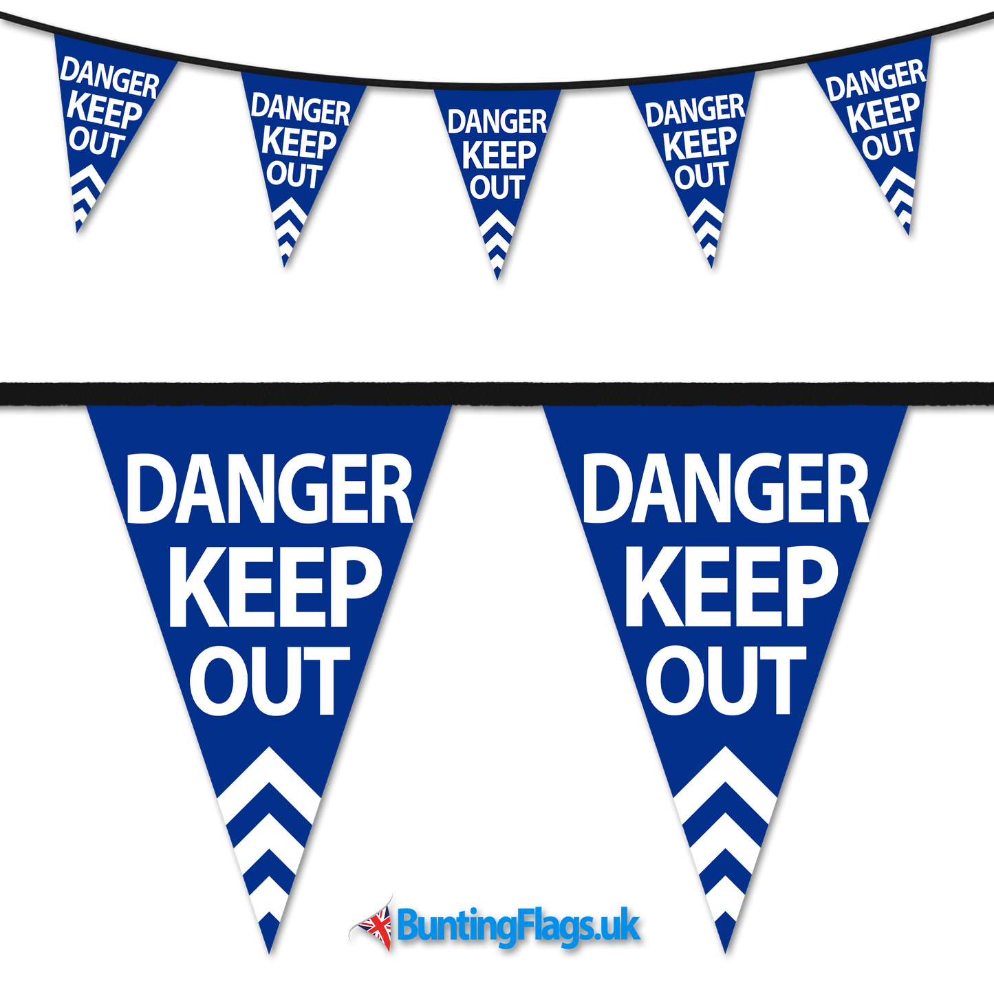 Barrier Bunting - Danger Keep Out Blue