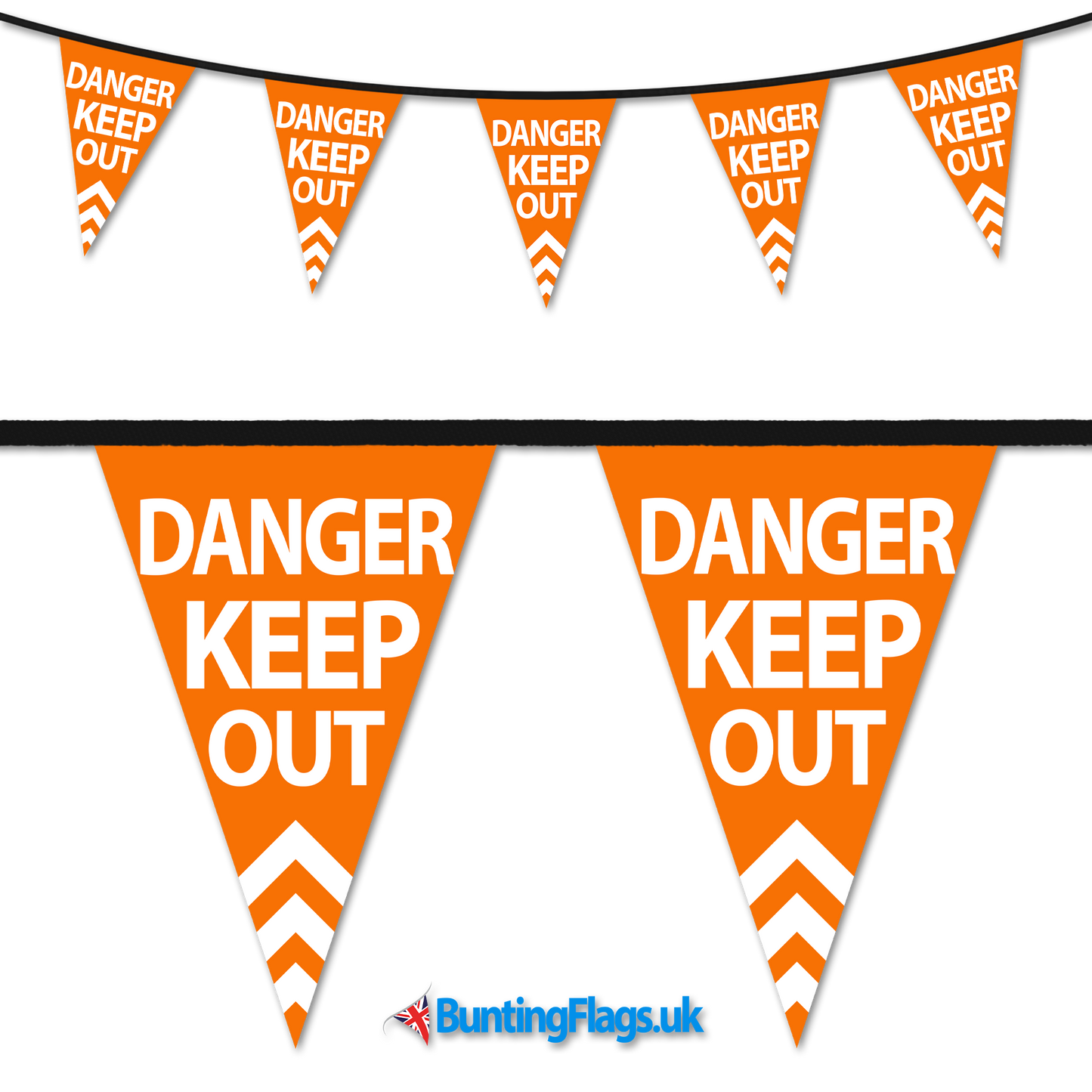 Barrier Bunting - Danger Keep Out Orange