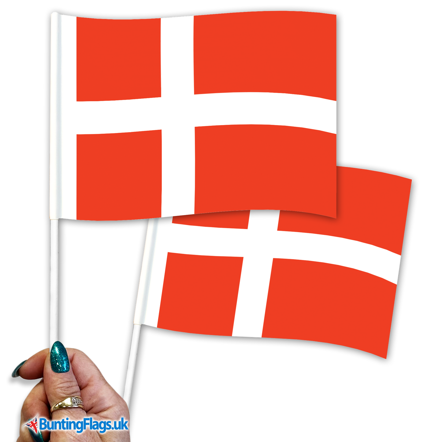Denmark hand waving flags