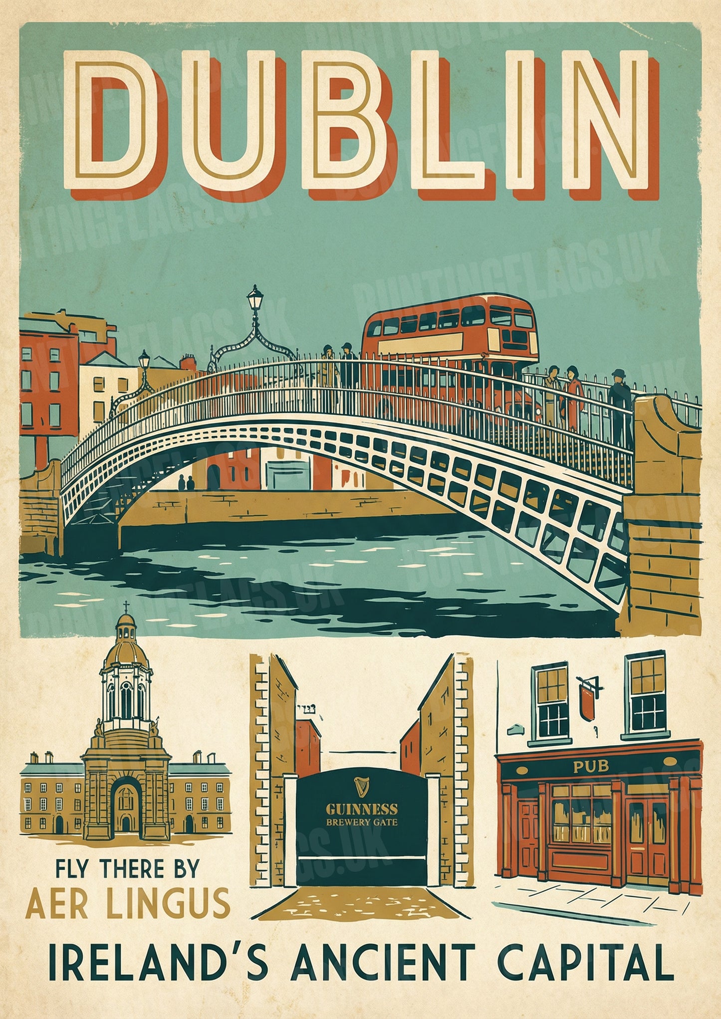 Dublin: Ireland's Ancient Capital – Vintage Travel Poster