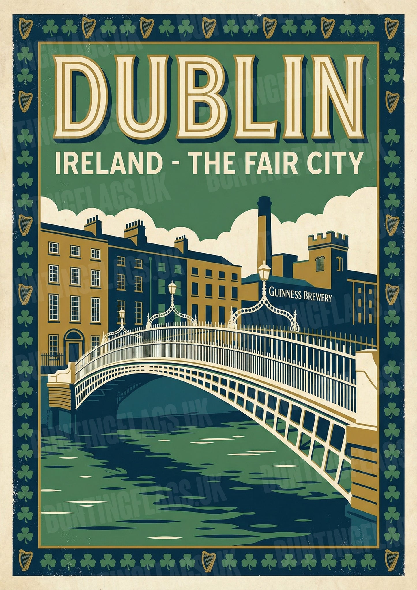 Dublin: Ireland – The Fair City – Vintage Travel Poster