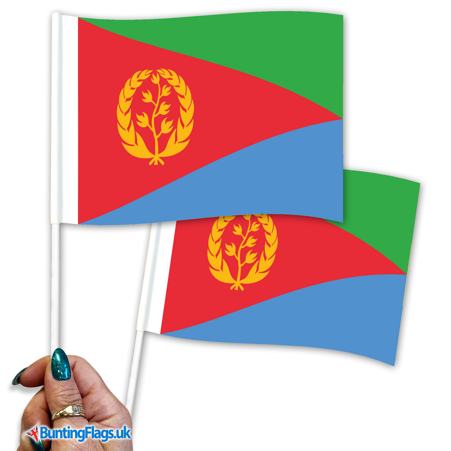 Eritrea hand waving flags