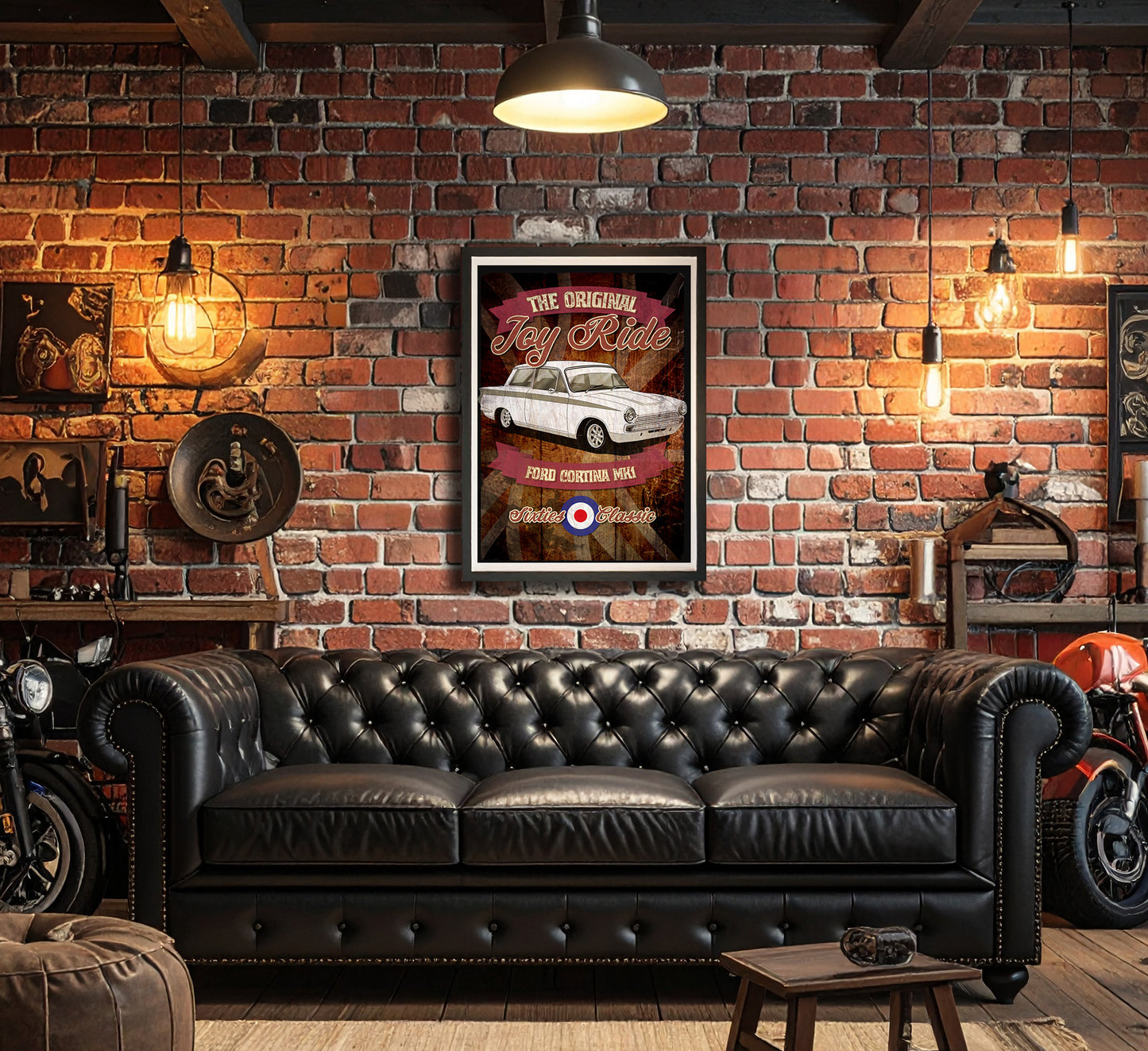 Ford Cortina Mk1 GT A3 Art Poster