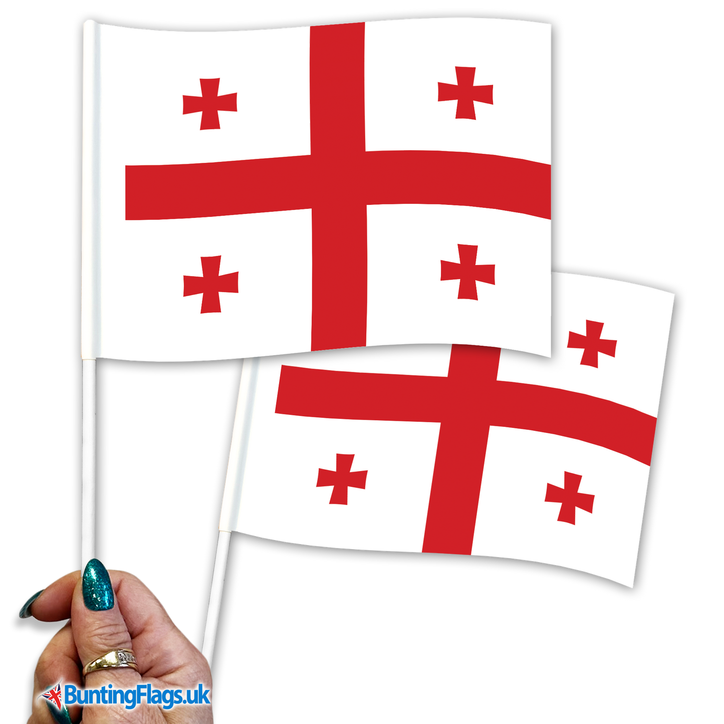 Georgia hand waving flags