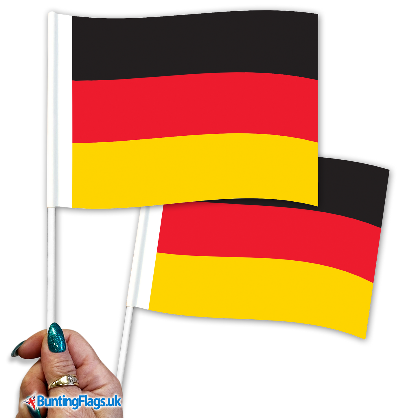 Germany hand waving flags