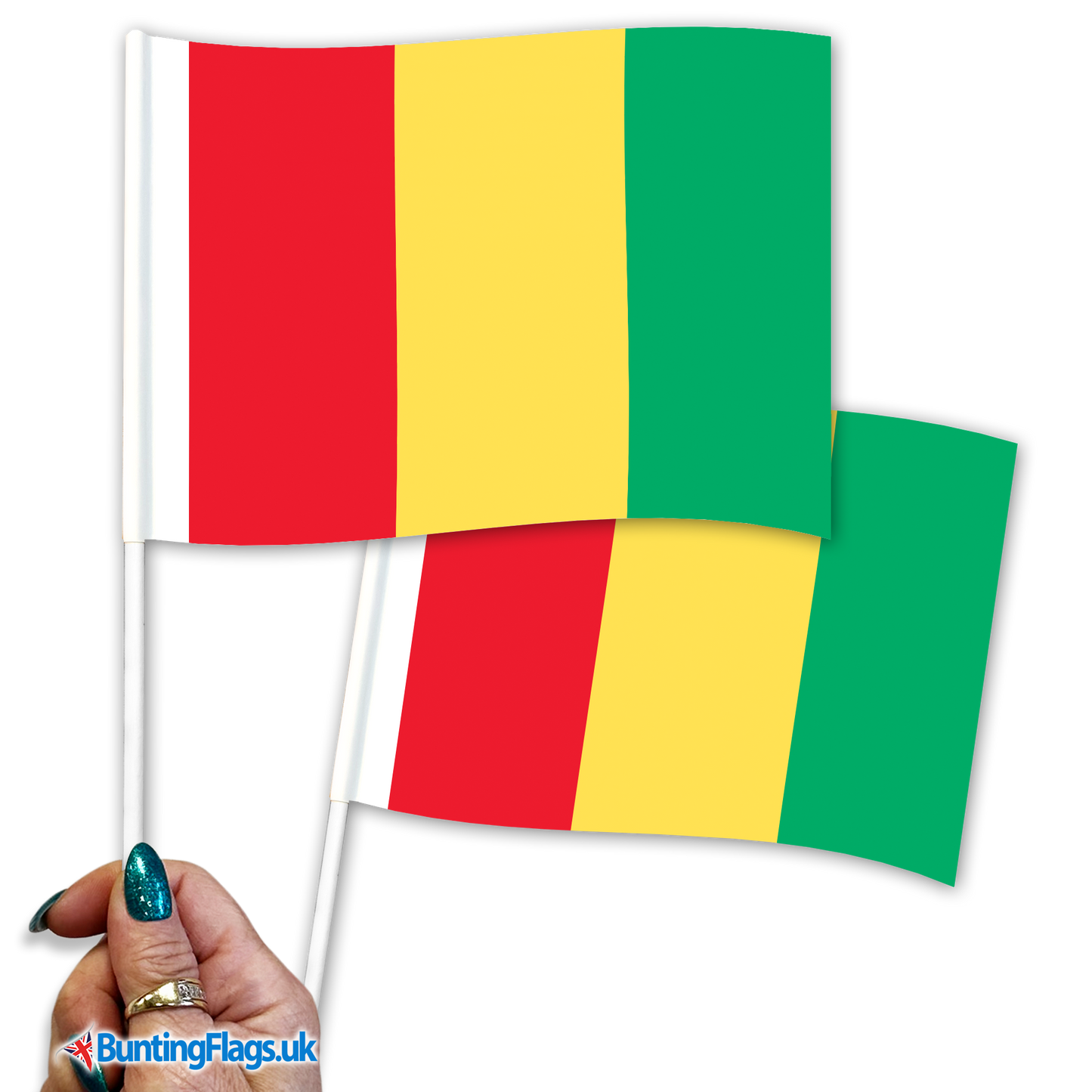 Guinea Hand Waving Flags