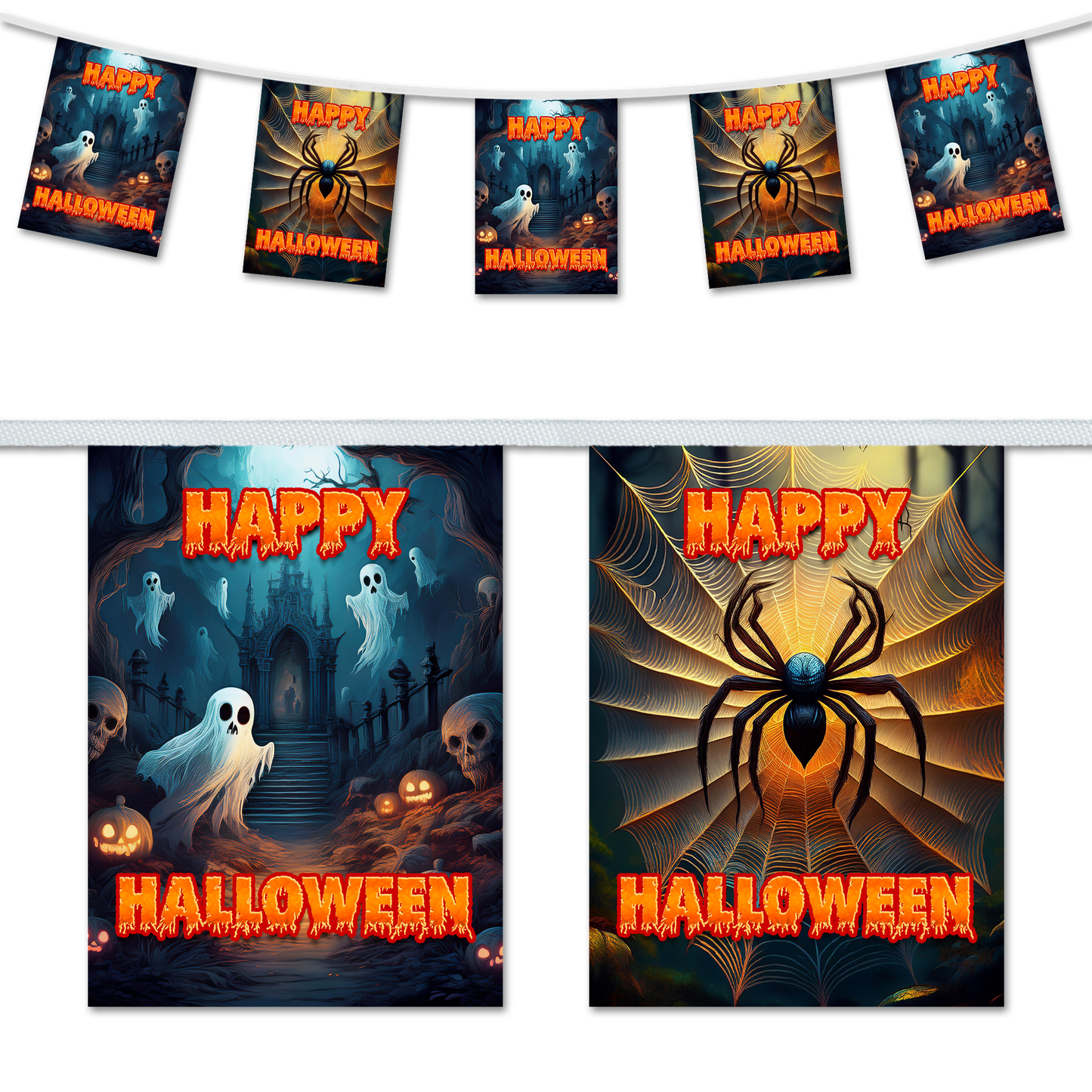 Halloween Ghost & Spiders - A5