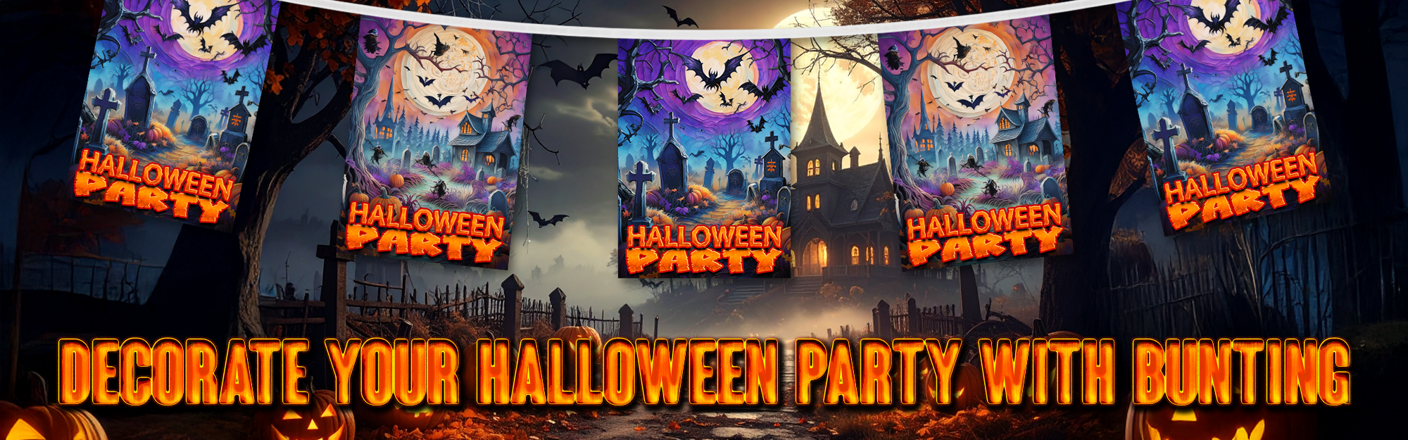 Halloween themed bunting, ideal for parties, events and promotions
