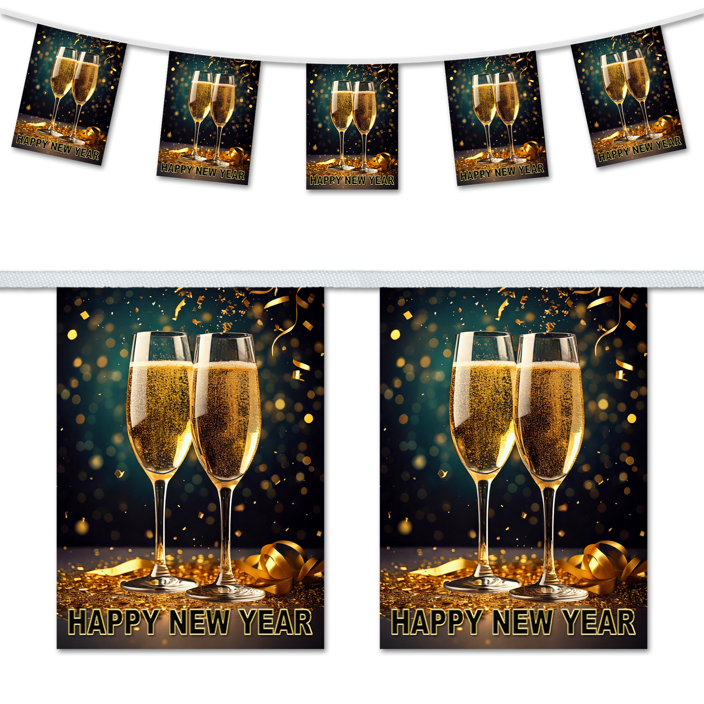 Happy New Year Champagne Bunting
