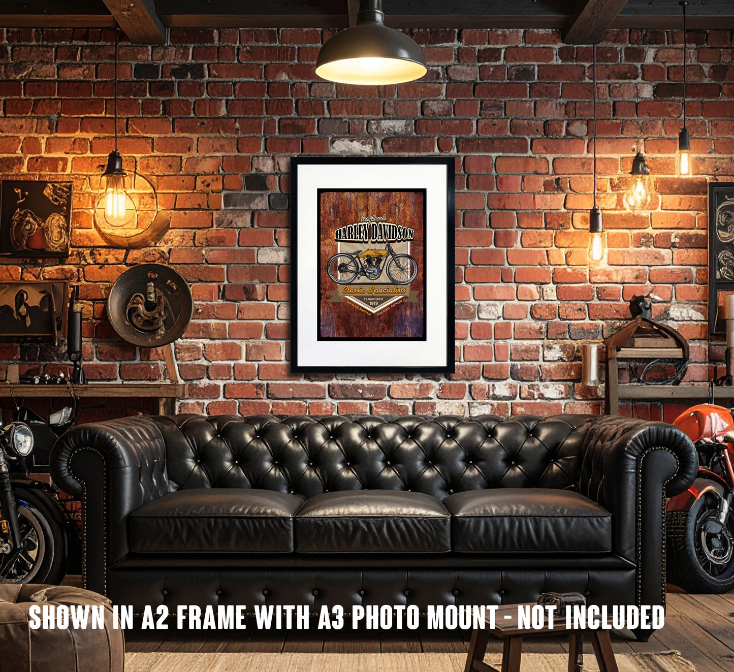 Harley-Davidson Flat Track poster ideal for the man-cave, office, garage, workshop or living room wall
