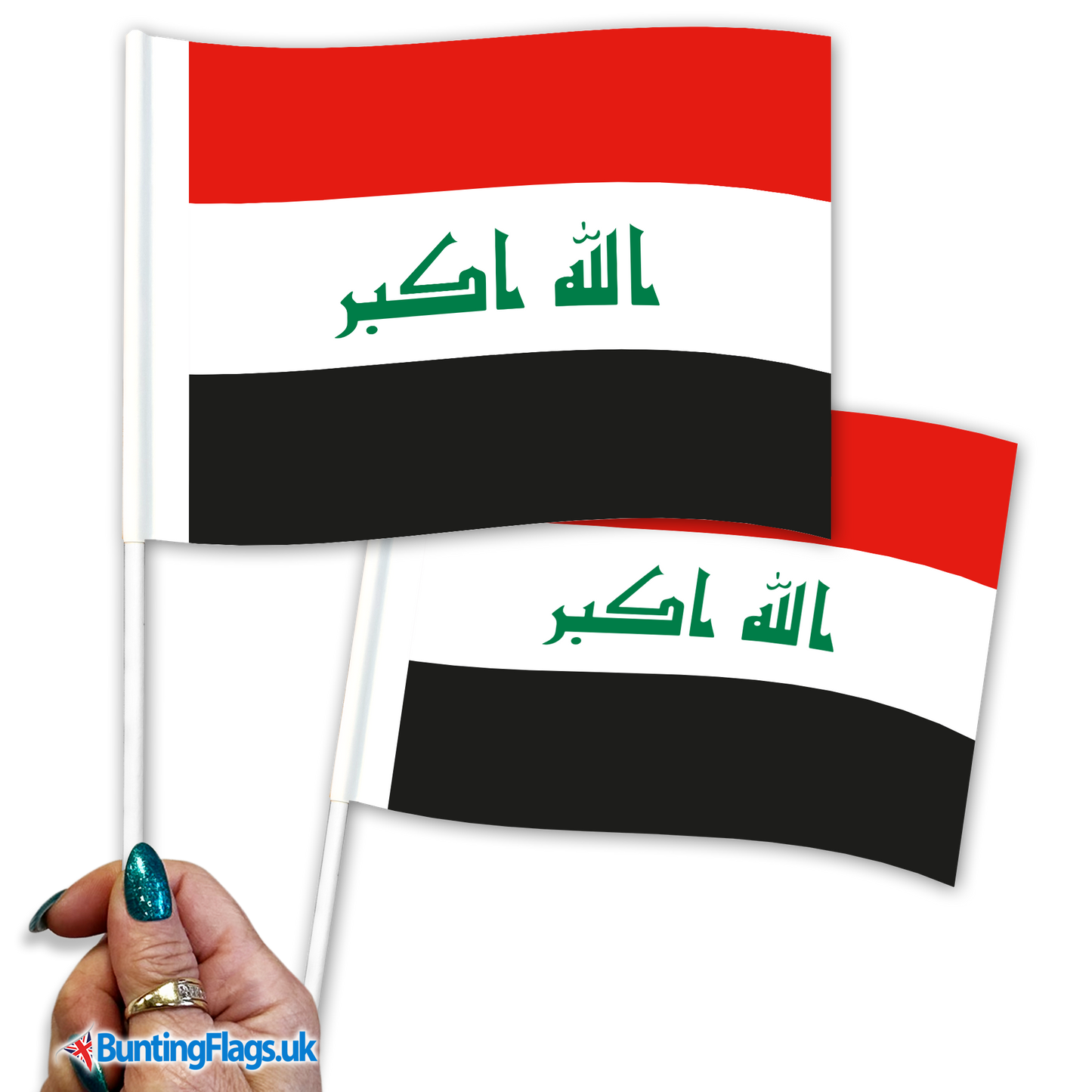 Iraq hand waving flags