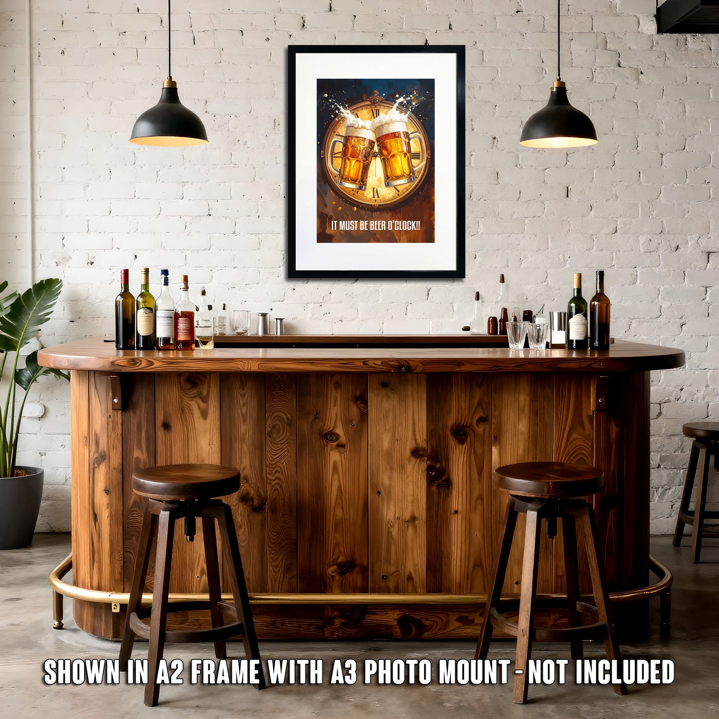 It Must Be Beer O'Clock Vintage Pub Toast A3 Poster
