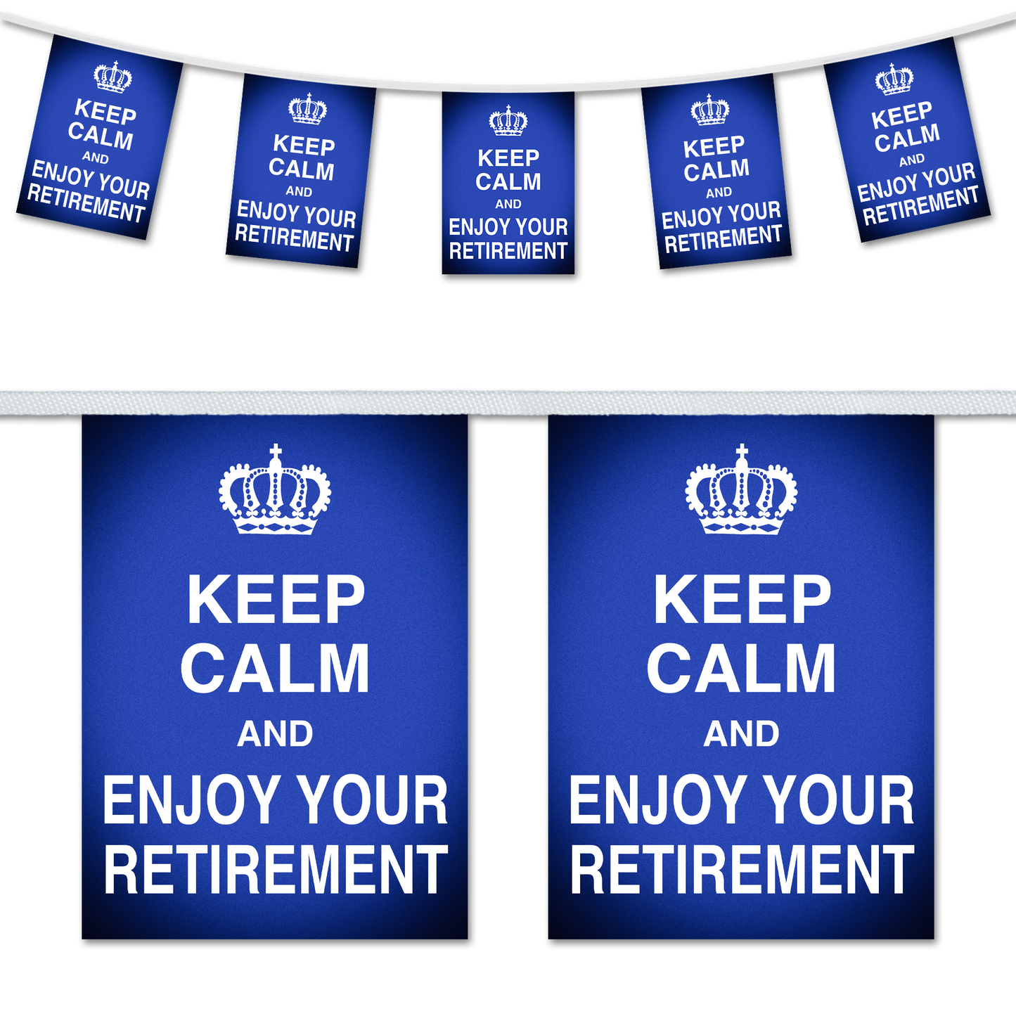 Keep Calm Retirement Bunting (Blue) - A5