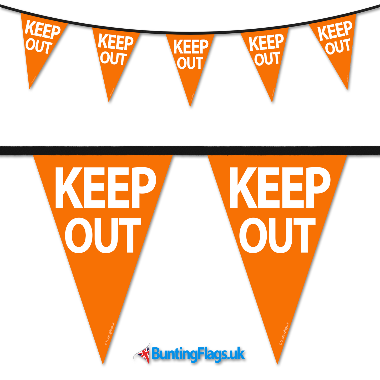 Barrier Bunting - Keep Out Orange