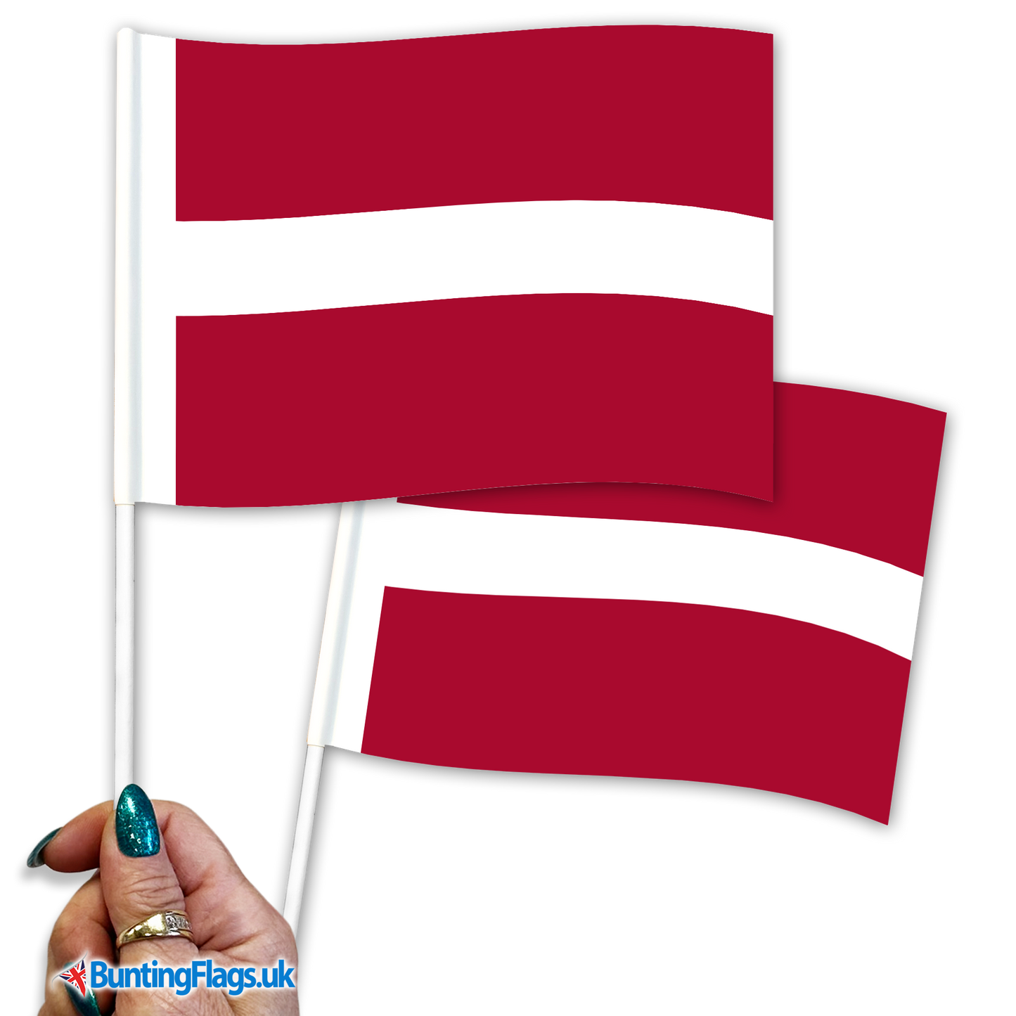 Latvia hand waving flags