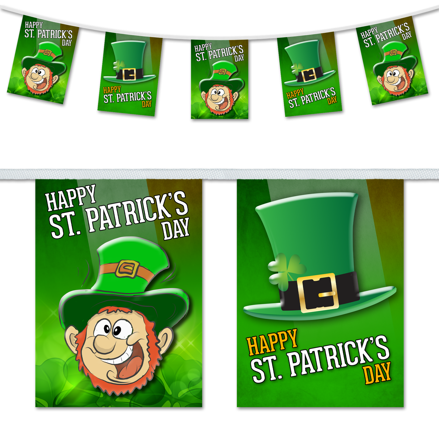 St Patricks Day - Leprechaun & Hat A5 Bunting